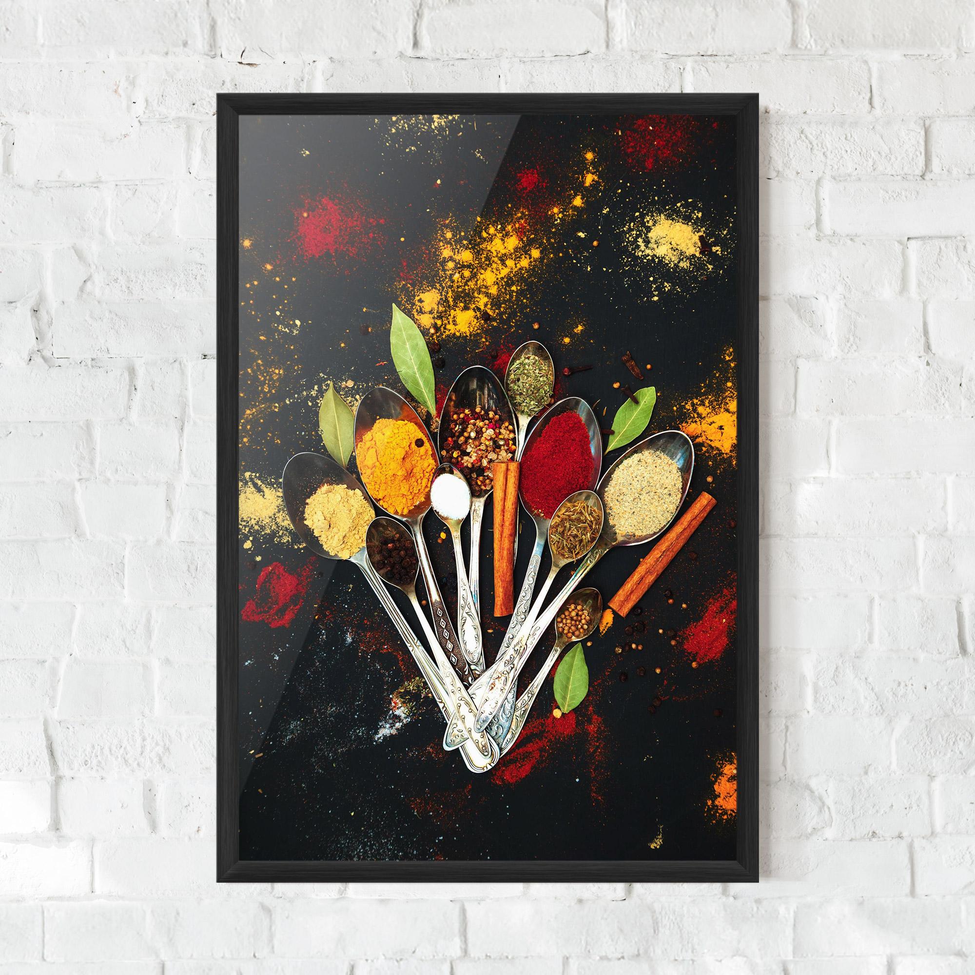 Keretezett Poszter Cooking Spices Spoons mockup 0