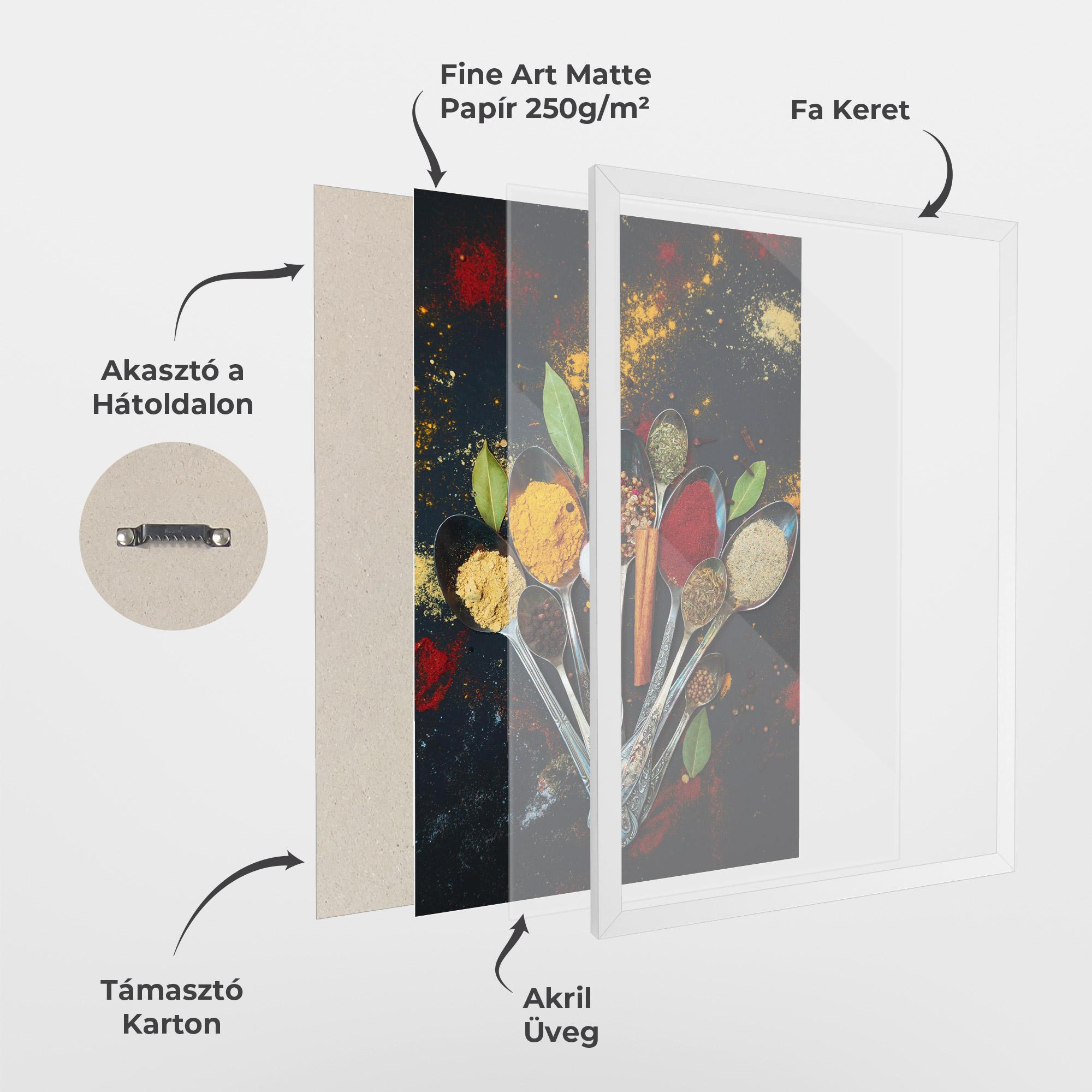 Keretezett Poszter Spices Cooking Spoons mockup 1