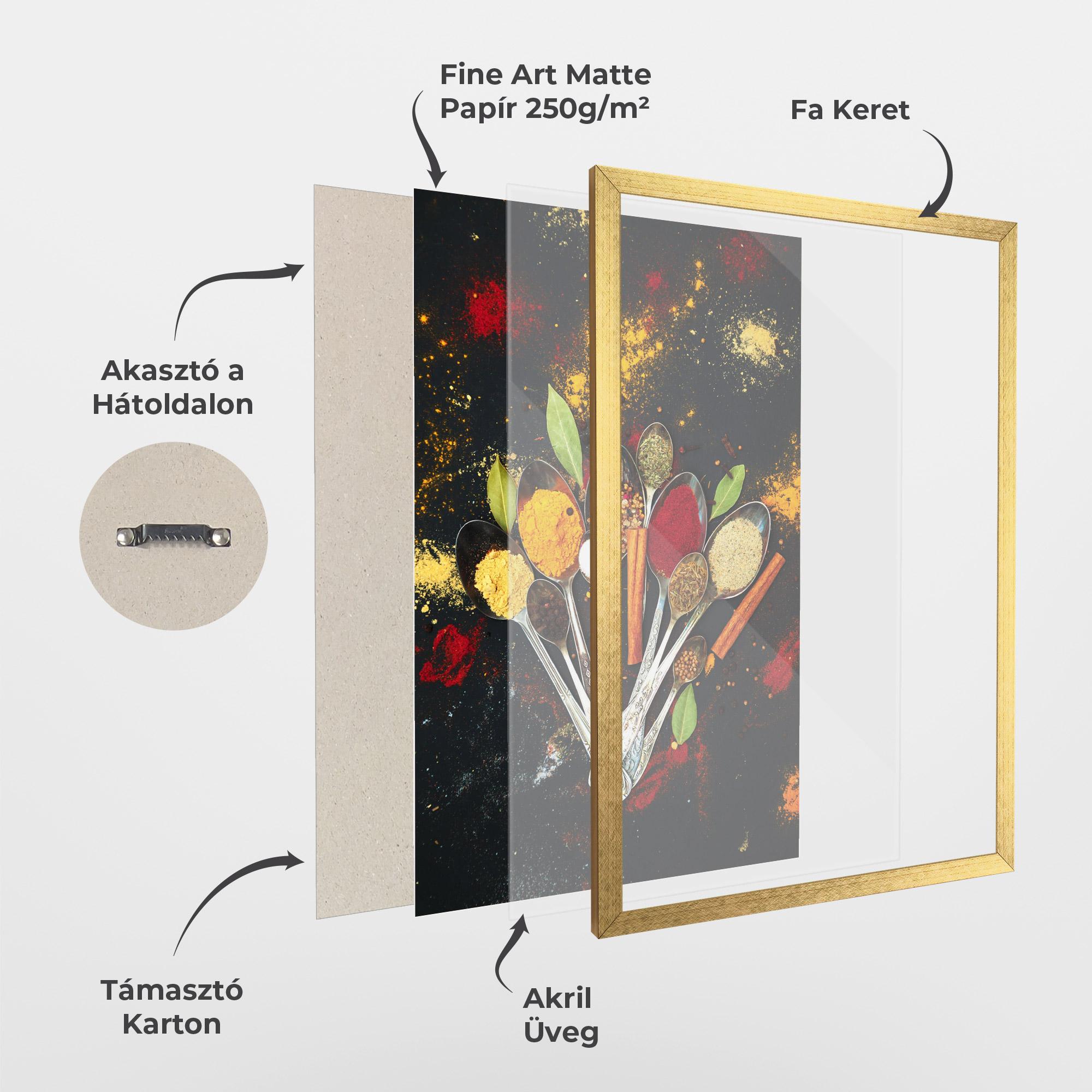 Keretezett Poszter Cooking Spices Spoons mockup 1