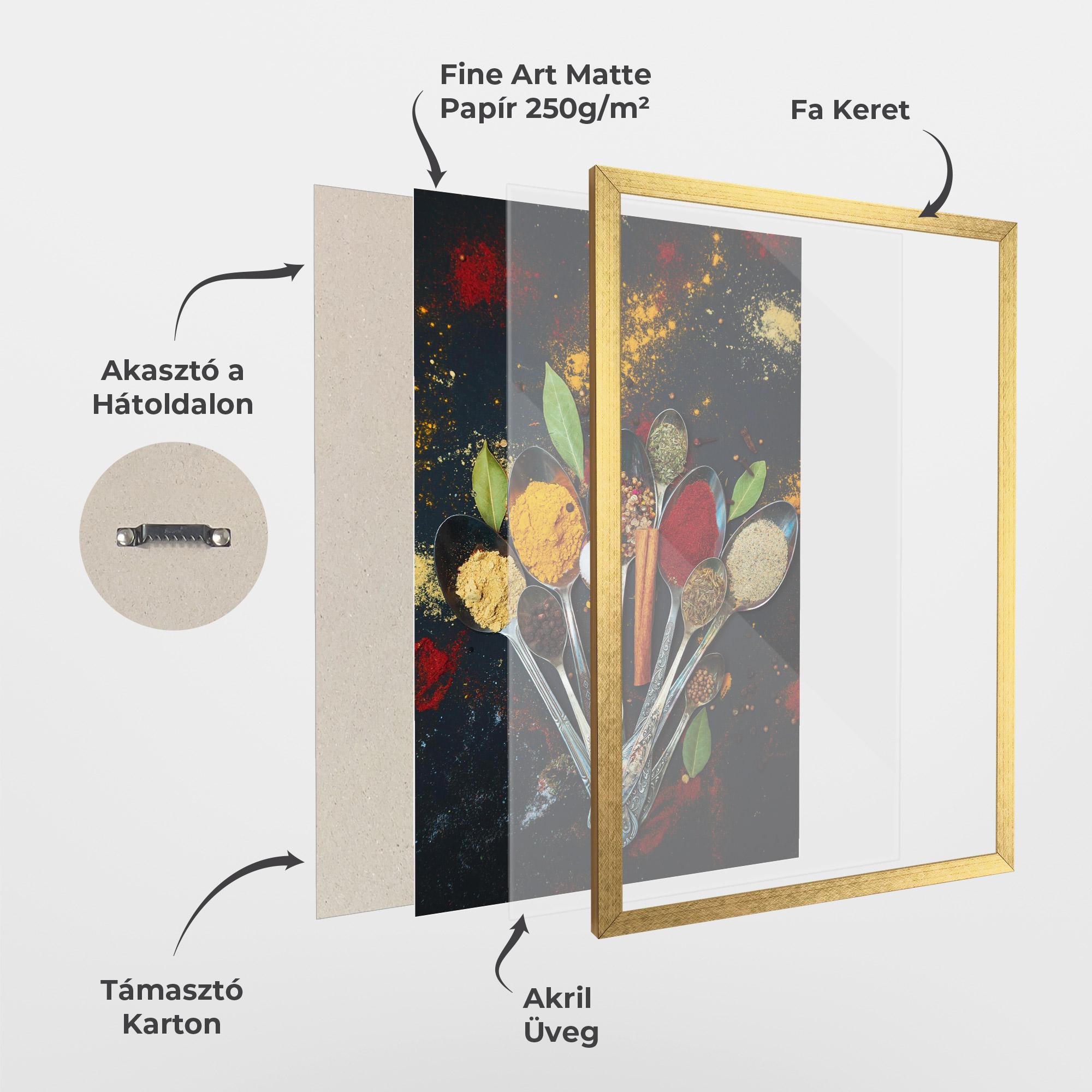 Keretezett Poszter Spices Cooking Spoons mockup 1