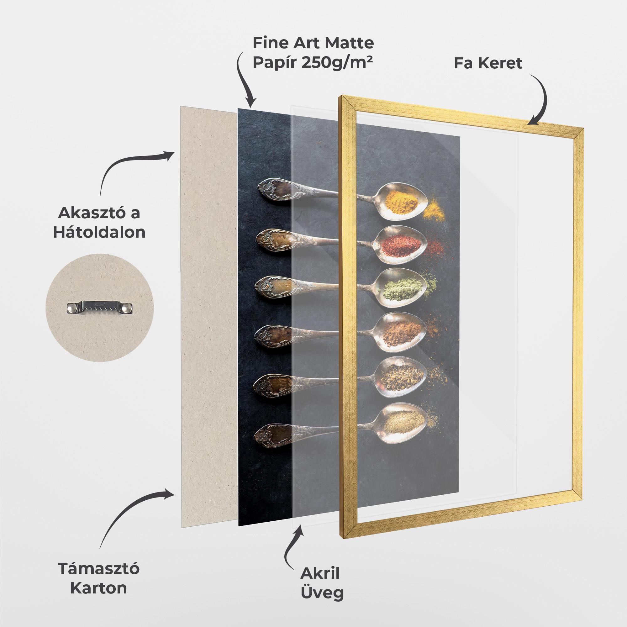 Keretezett Poszter Spices Herbs Spoons mockup 1