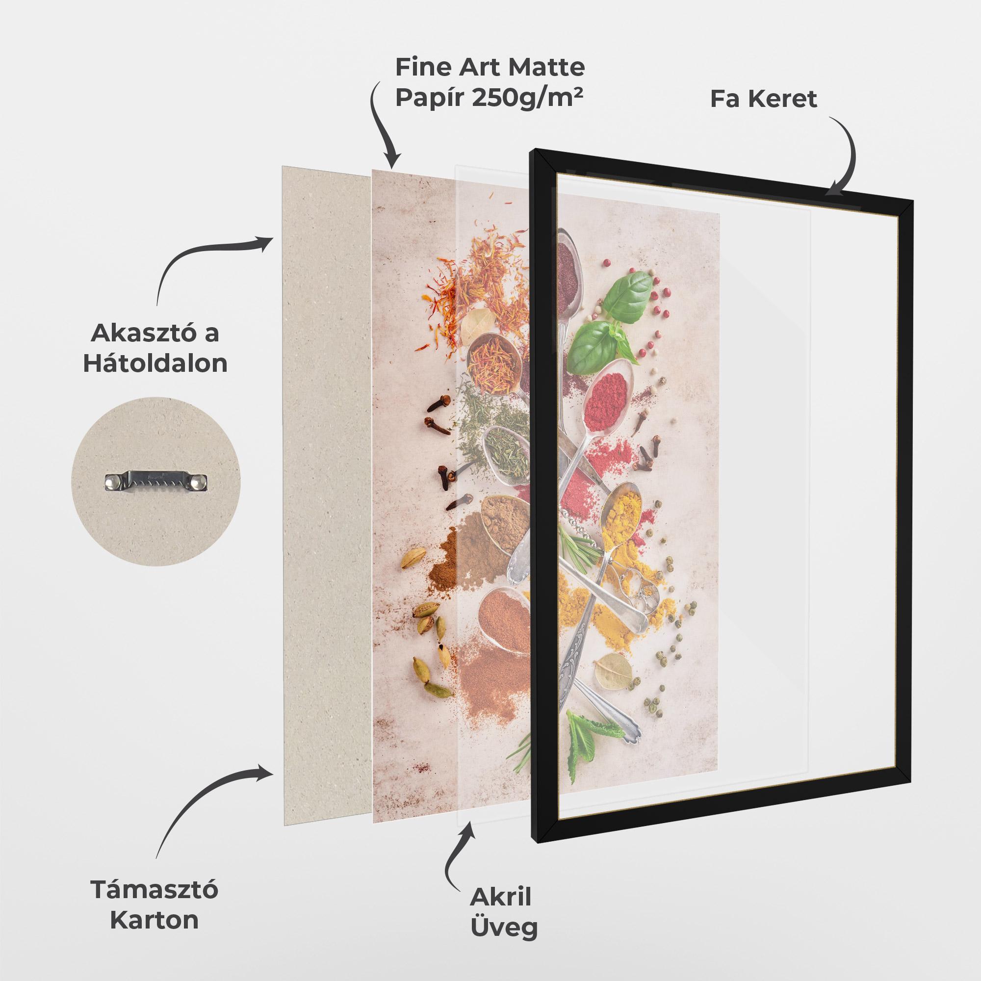 Keretezett Poszter Colorful Spices Cooking mockup 1