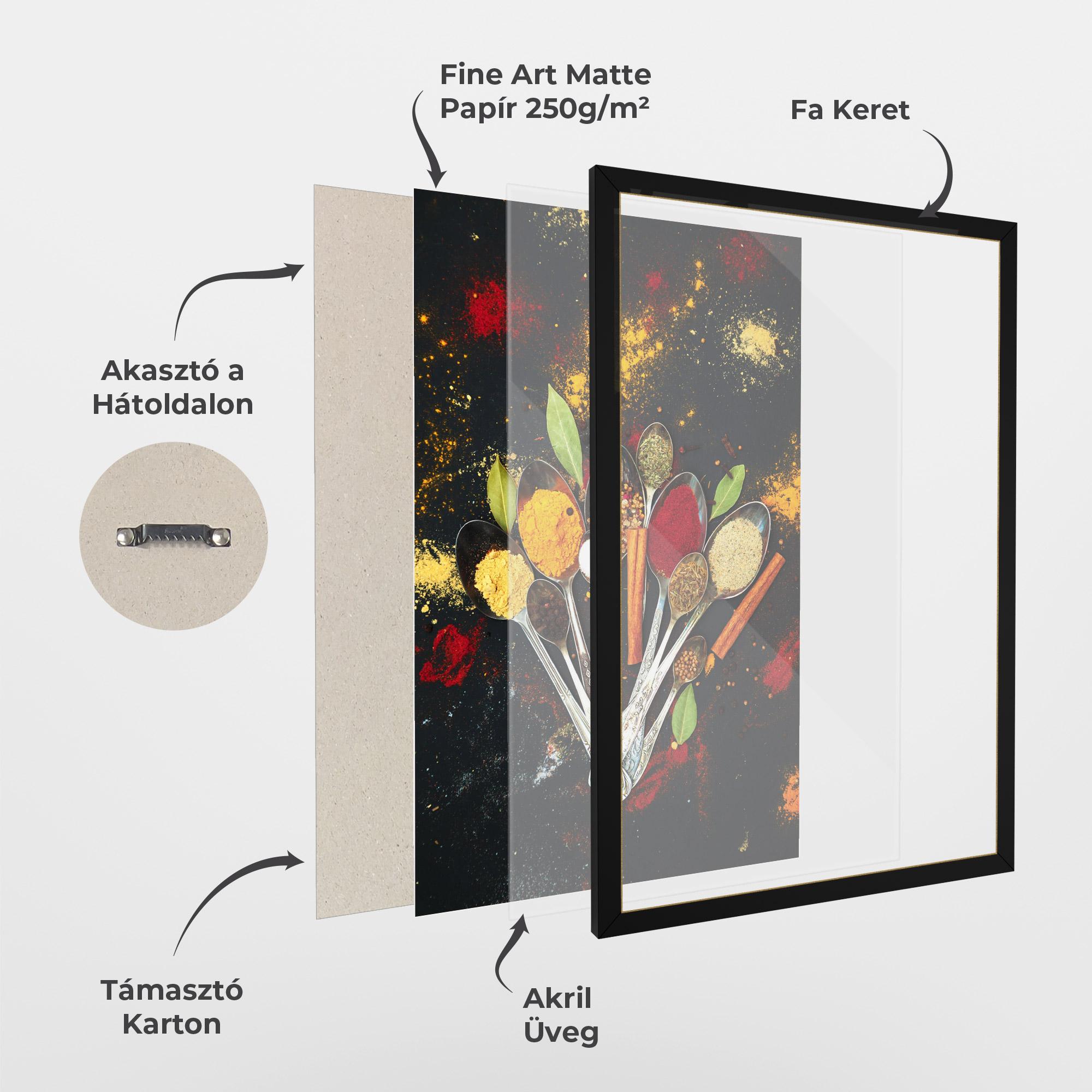 Keretezett Poszter Cooking Spices Spoons mockup 1