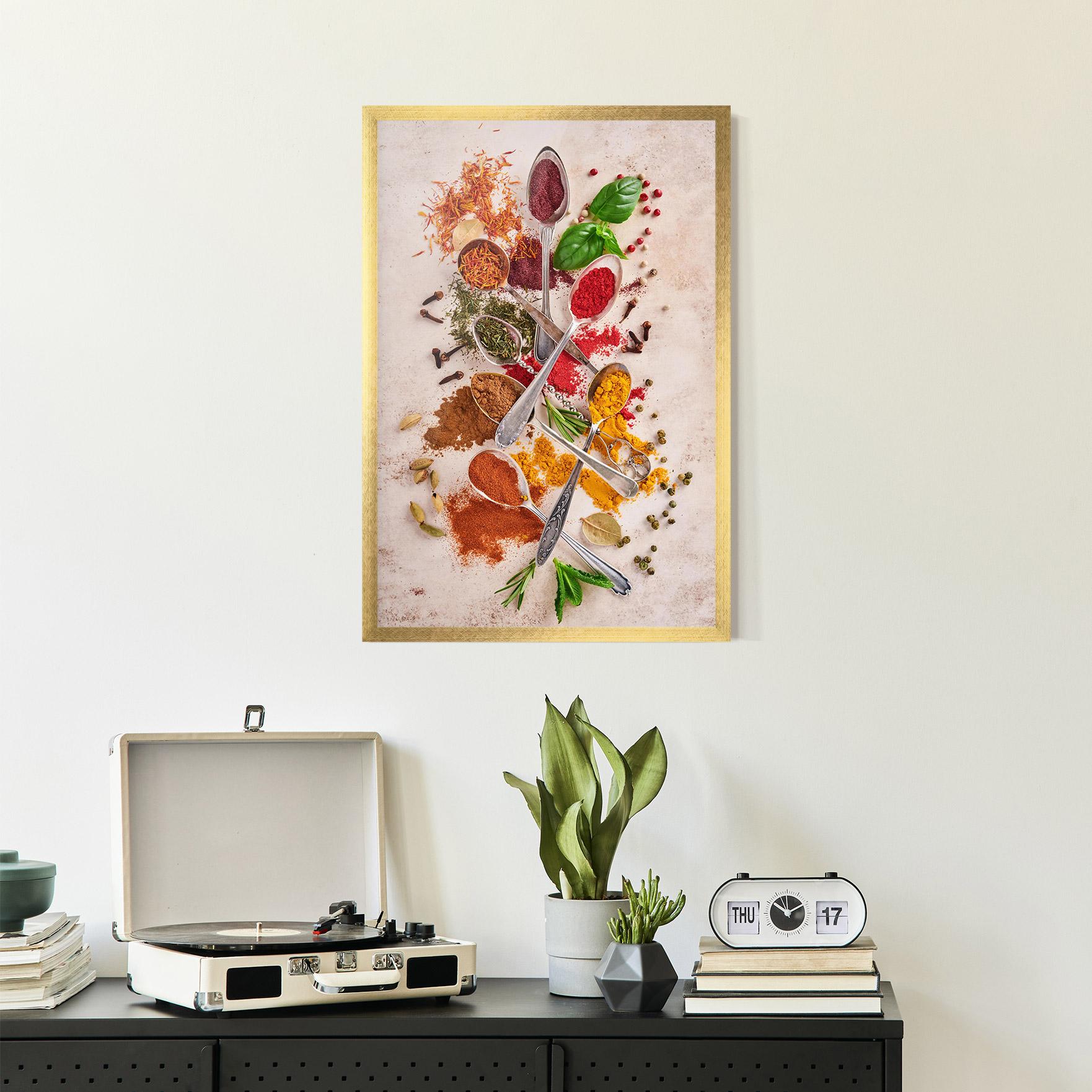 Keretezett Poszter Colorful Spices Cooking mockup 2