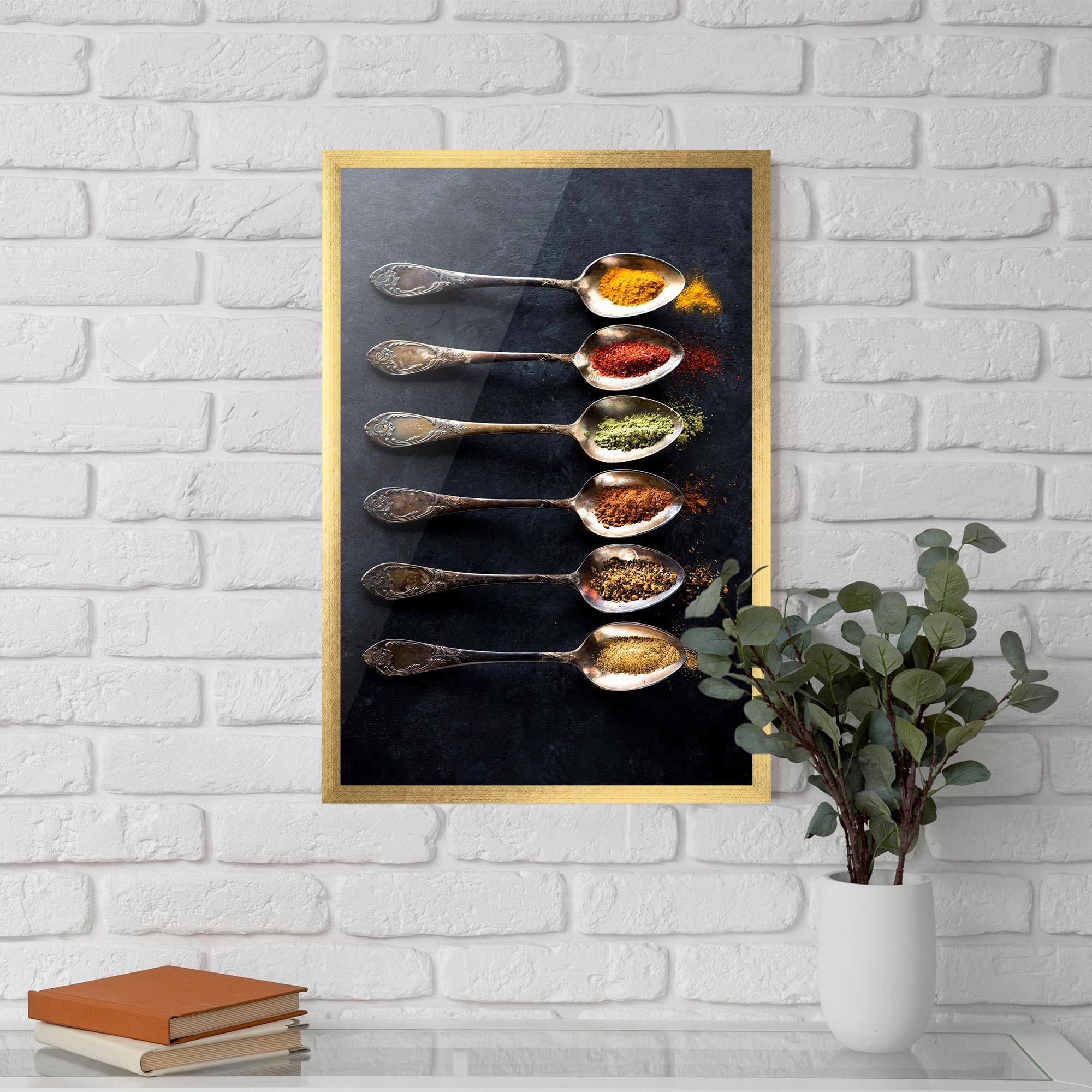 Keretezett Poszter Spices Herbs Spoons mockup 5