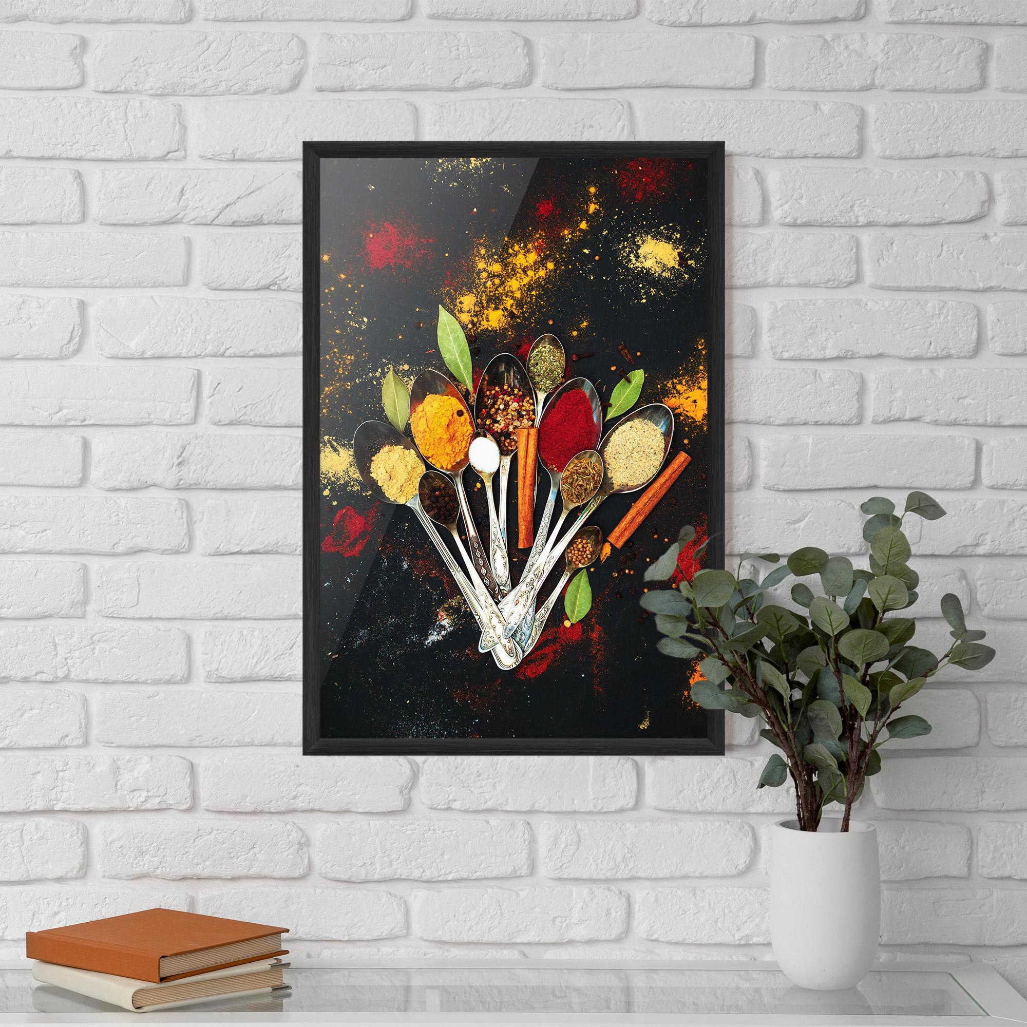 Keretezett Poszter Cooking Spices Spoons mockup 5