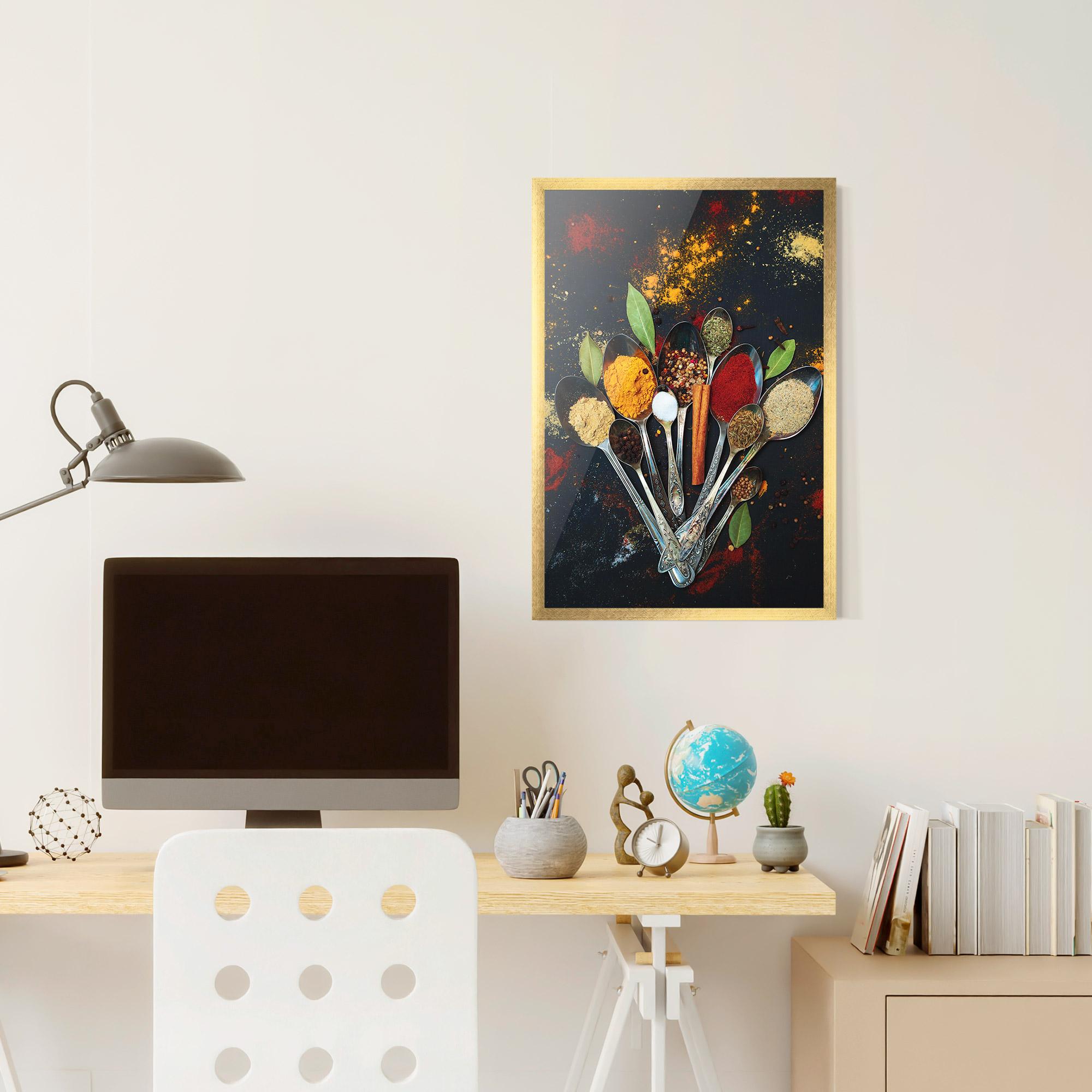 Keretezett Poszter Spices Cooking Spoons mockup 6