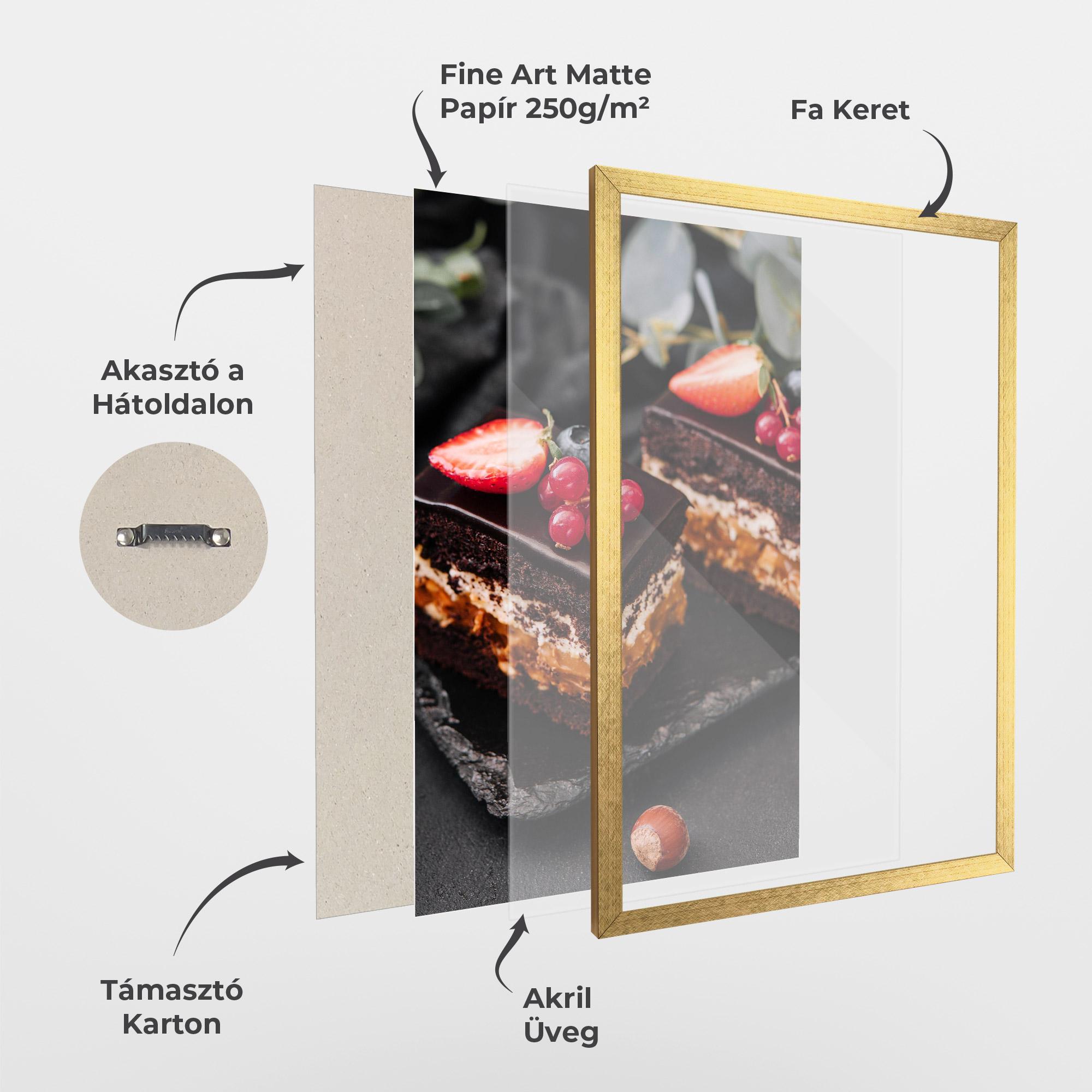 Keretezett Poszter Chocolate Berries Cake mockup 1