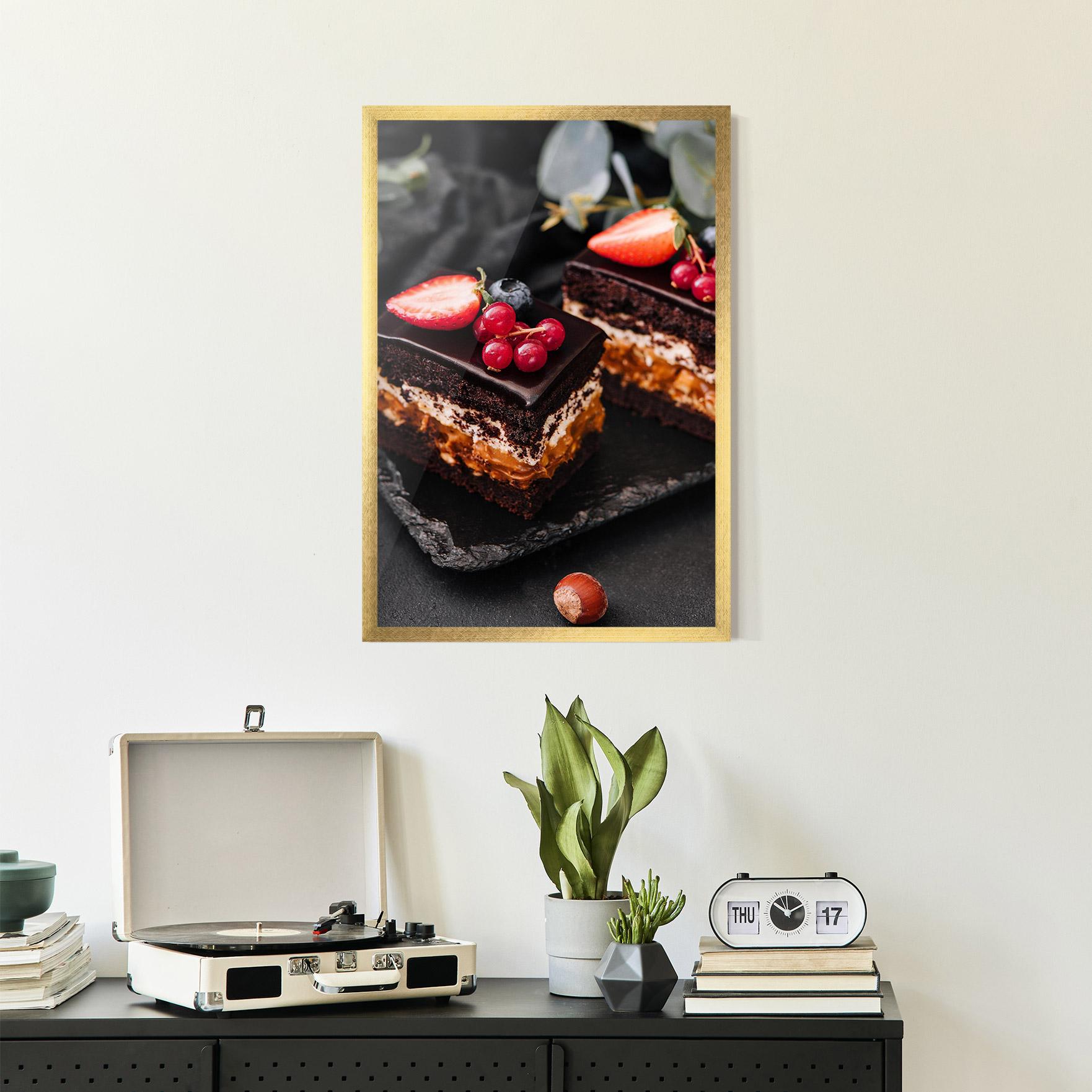 Keretezett Poszter Chocolate Berries Cake mockup 2