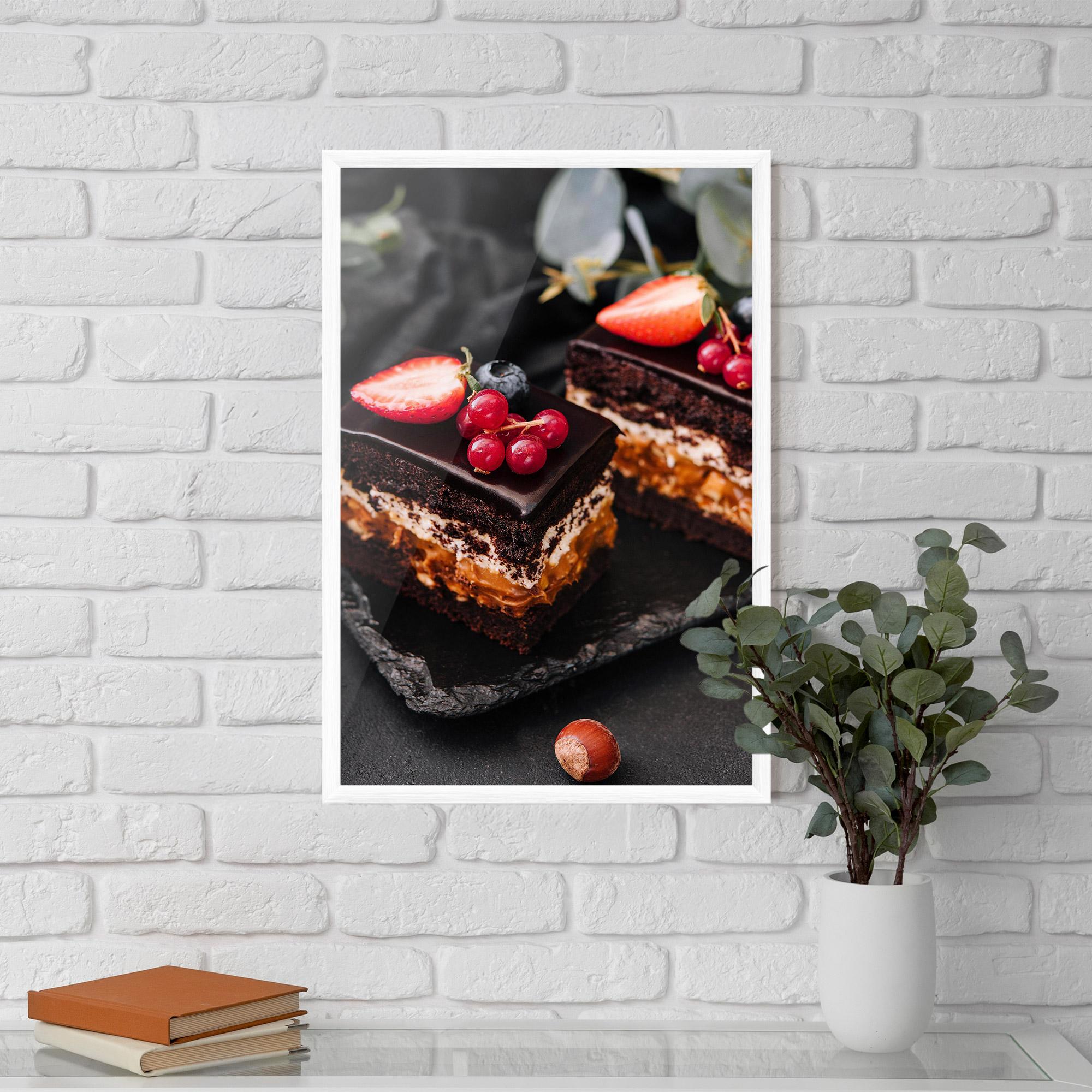 Keretezett Poszter Chocolate Berries Cake mockup 5