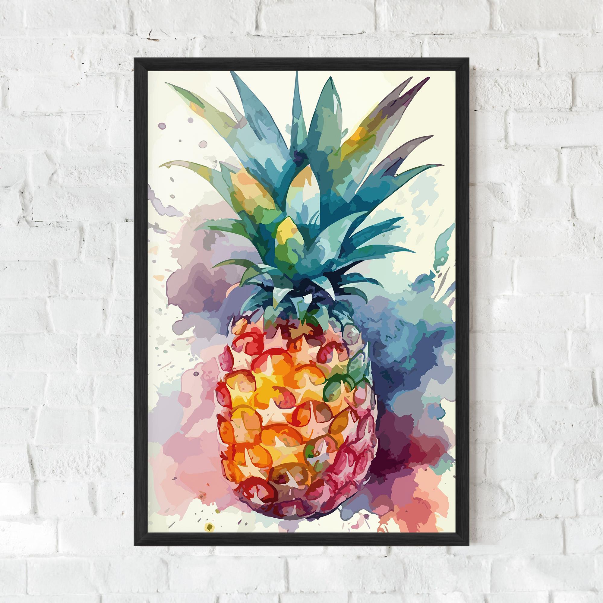 Keretezett Poszter Colorful Pineapple mockup 0