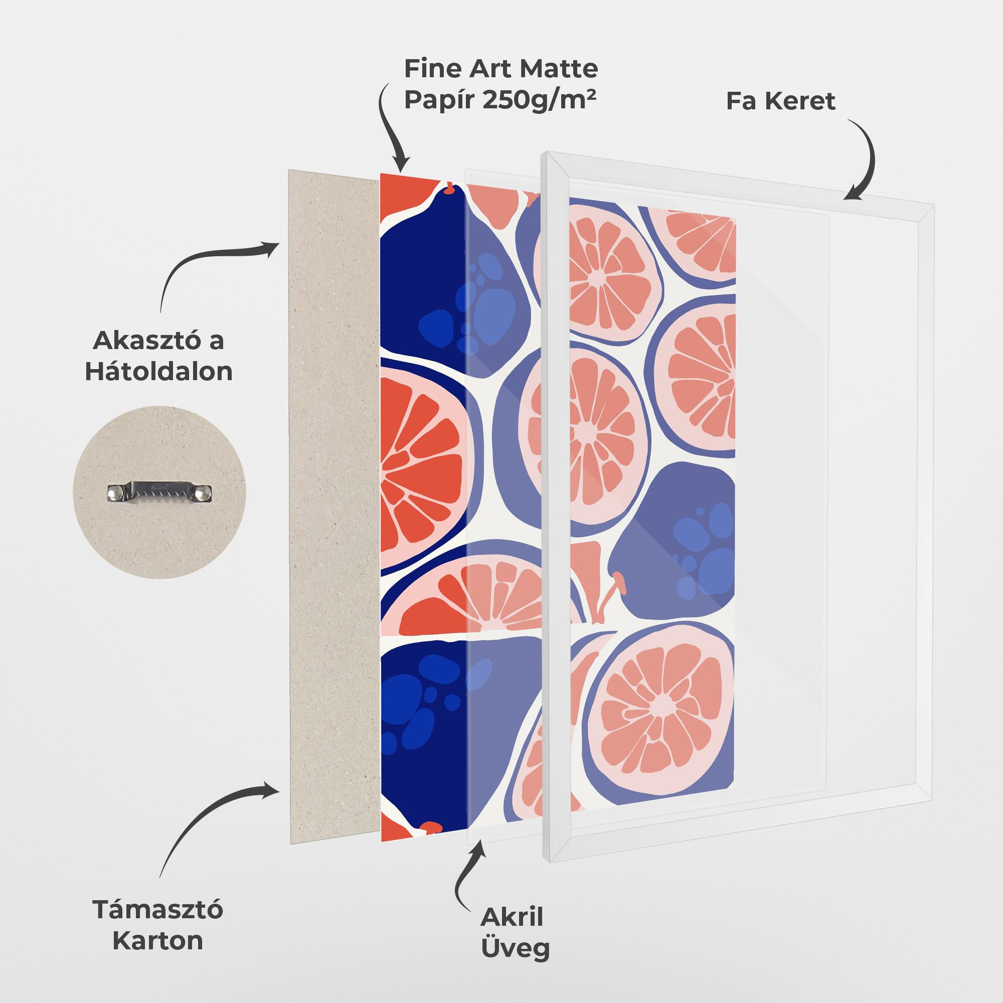 Keretezett Poszter Blue Pink Fruit mockup 1