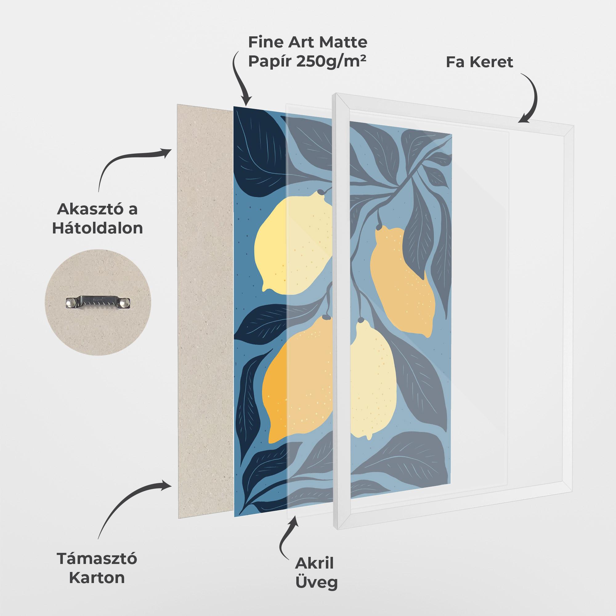 Keretezett Poszter Lemon On Blue mockup 1