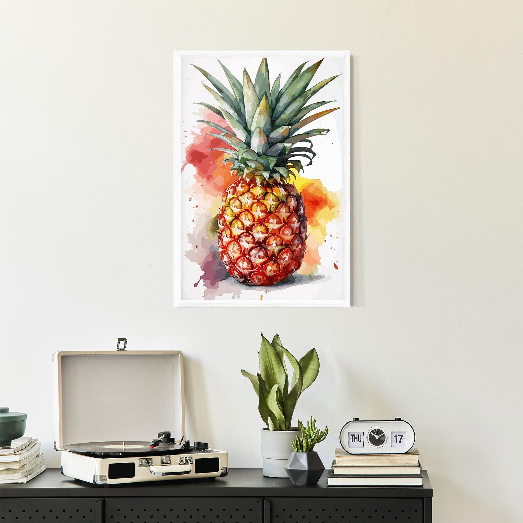 Keretezett Poszter Pineapple Watercolor mockup 2