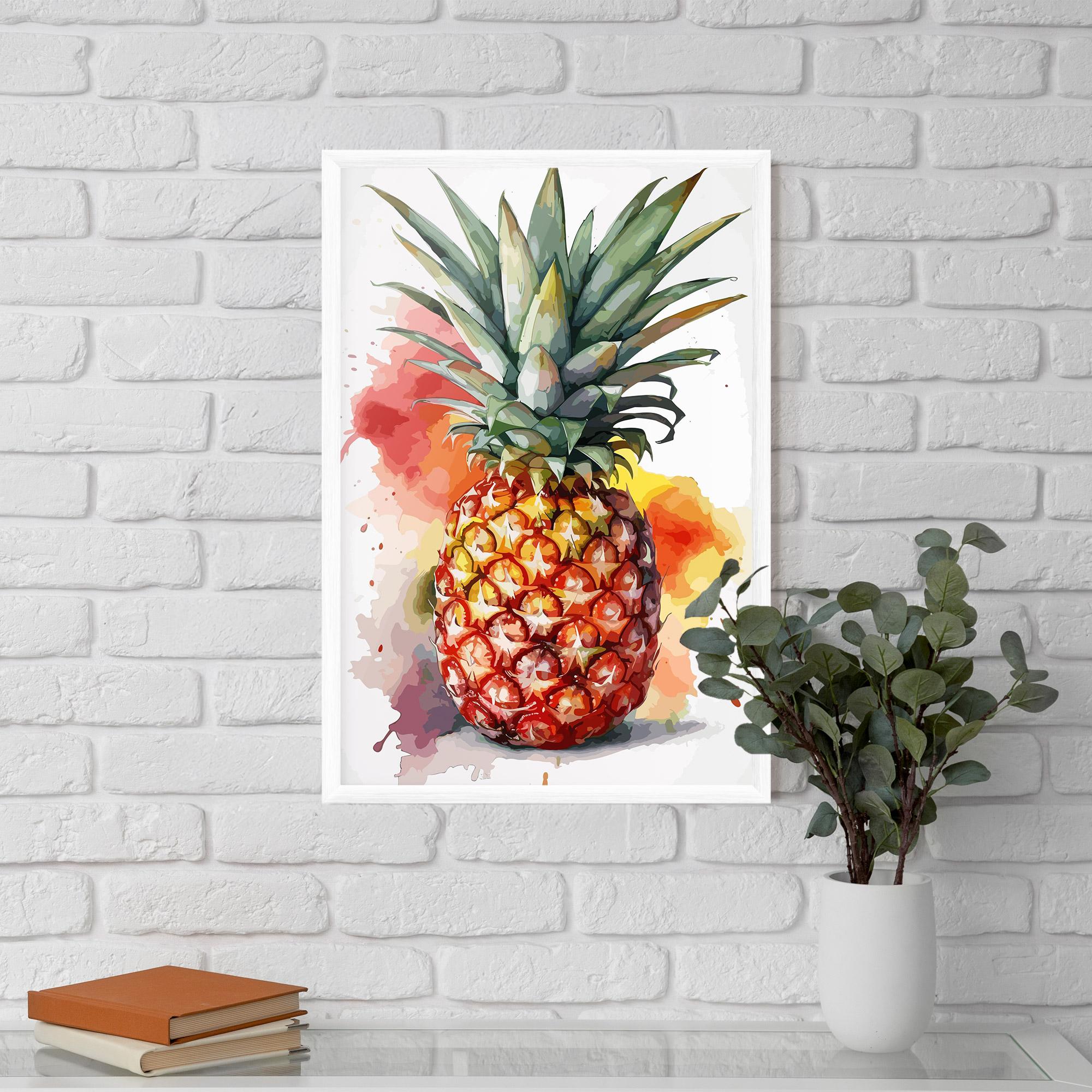 Keretezett Poszter Pineapple Watercolor mockup 5