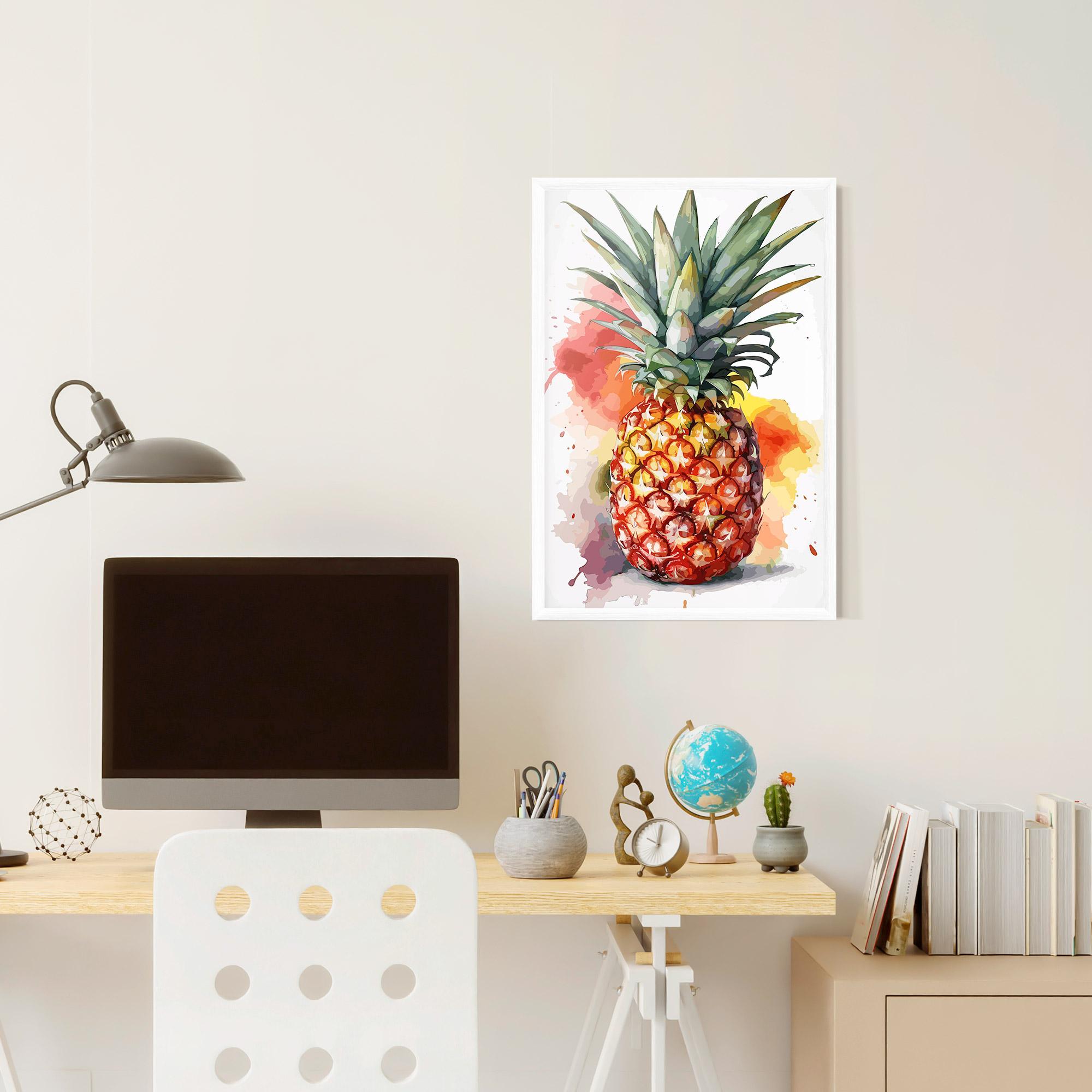 Keretezett Poszter Pineapple Watercolor mockup 6