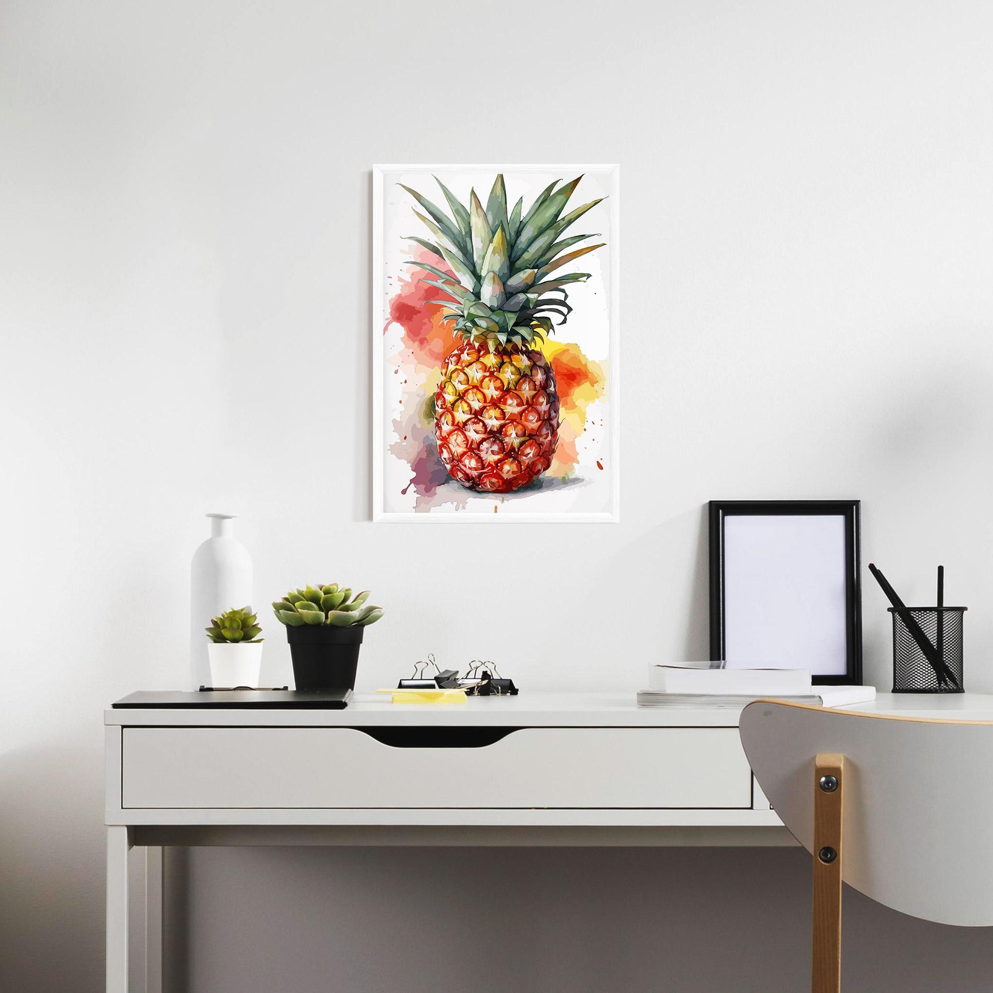 Keretezett Poszter Pineapple Watercolor mockup 7