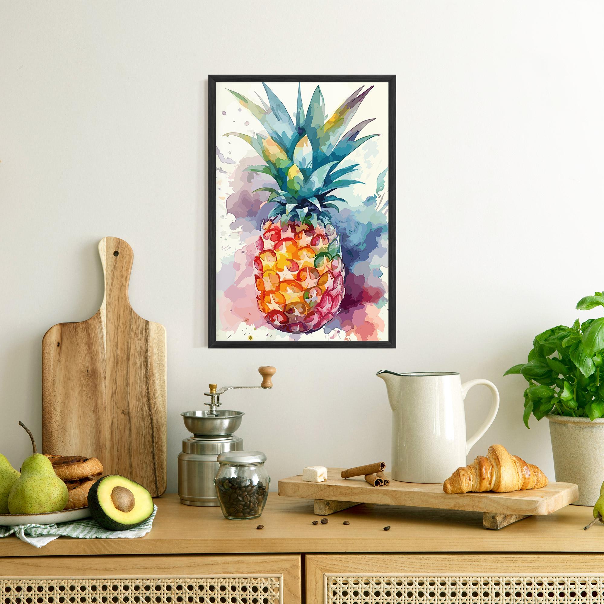 Keretezett Poszter Colorful Pineapple mockup 8