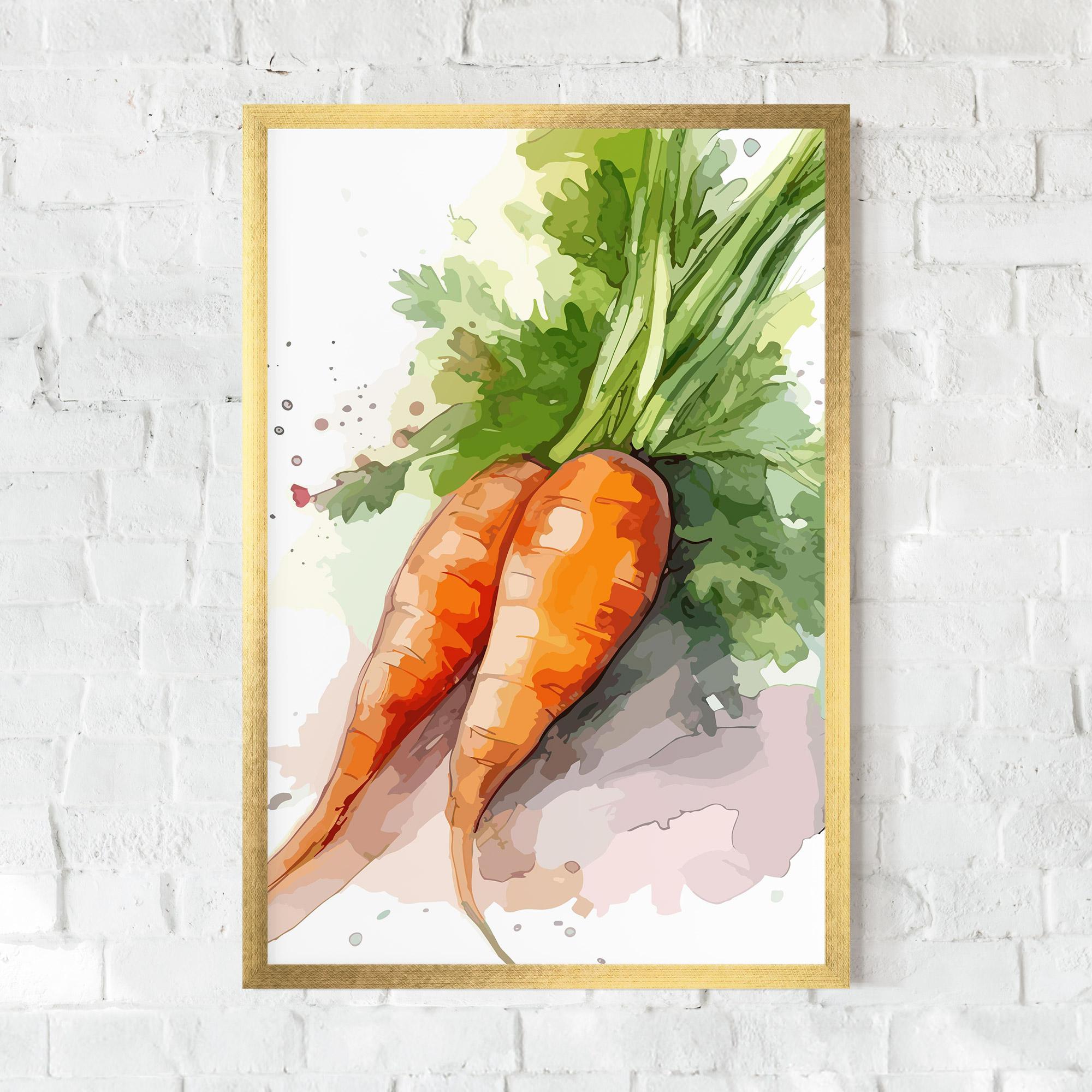 Keretezett Poszter Carrot Watercolor mockup 0