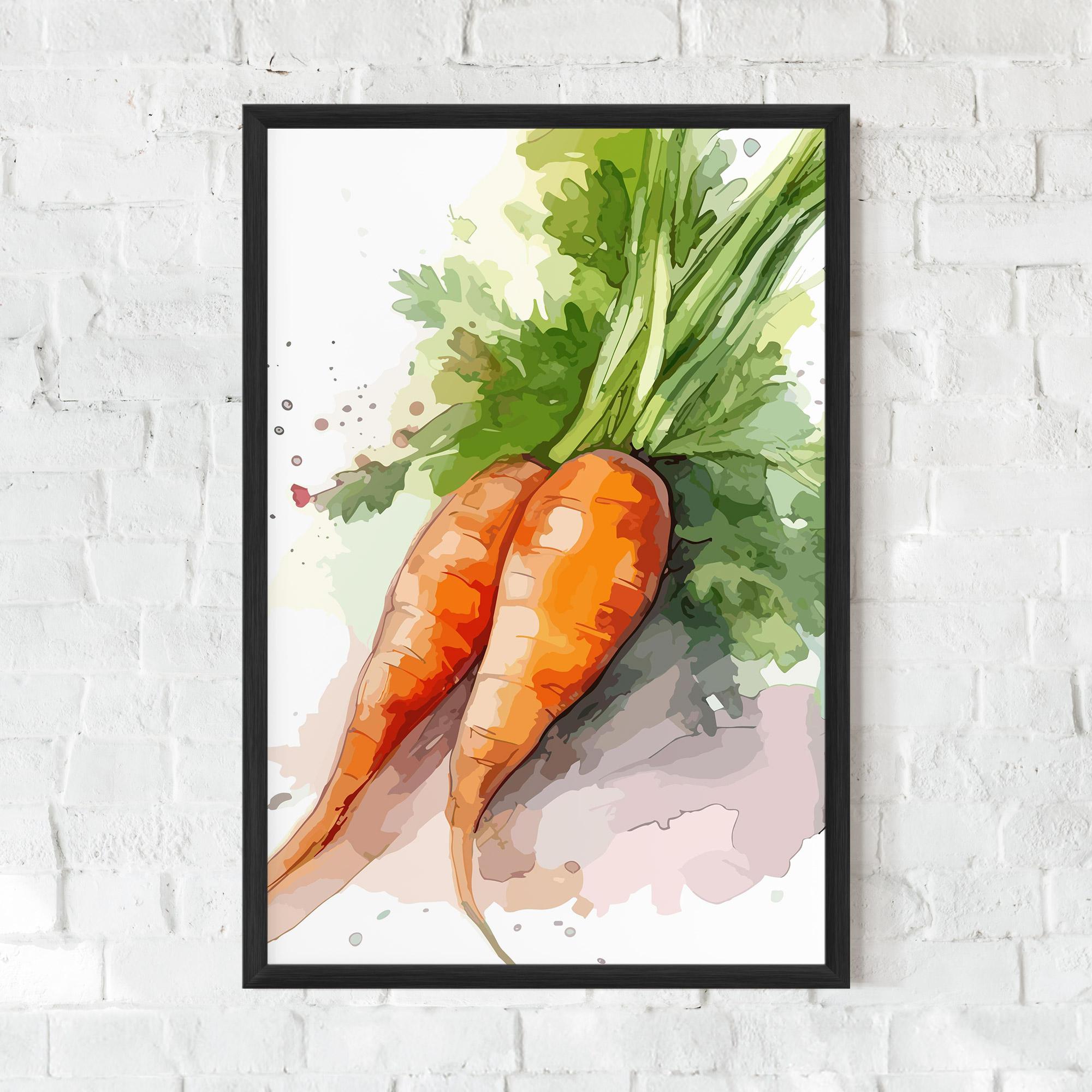 Keretezett Poszter Carrot Watercolor mockup 0