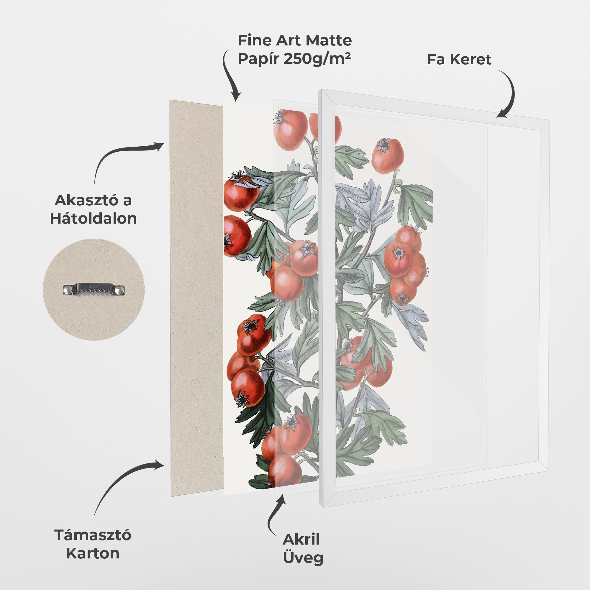 Keretezett Poszter Cherry Drawing mockup 1