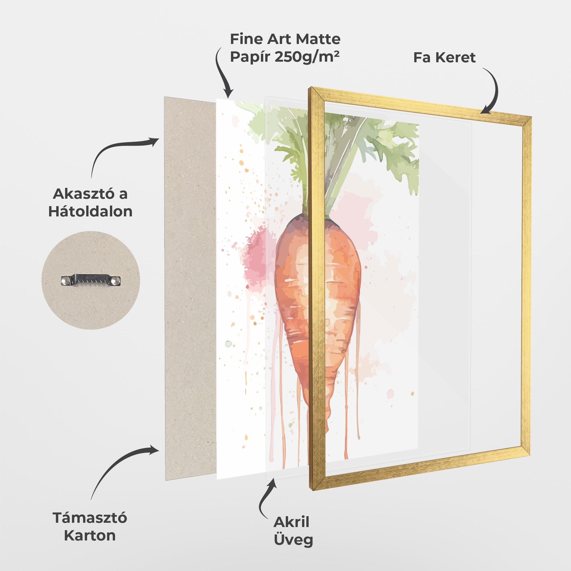 Keretezett Poszter Watercolor Carrot mockup 1
