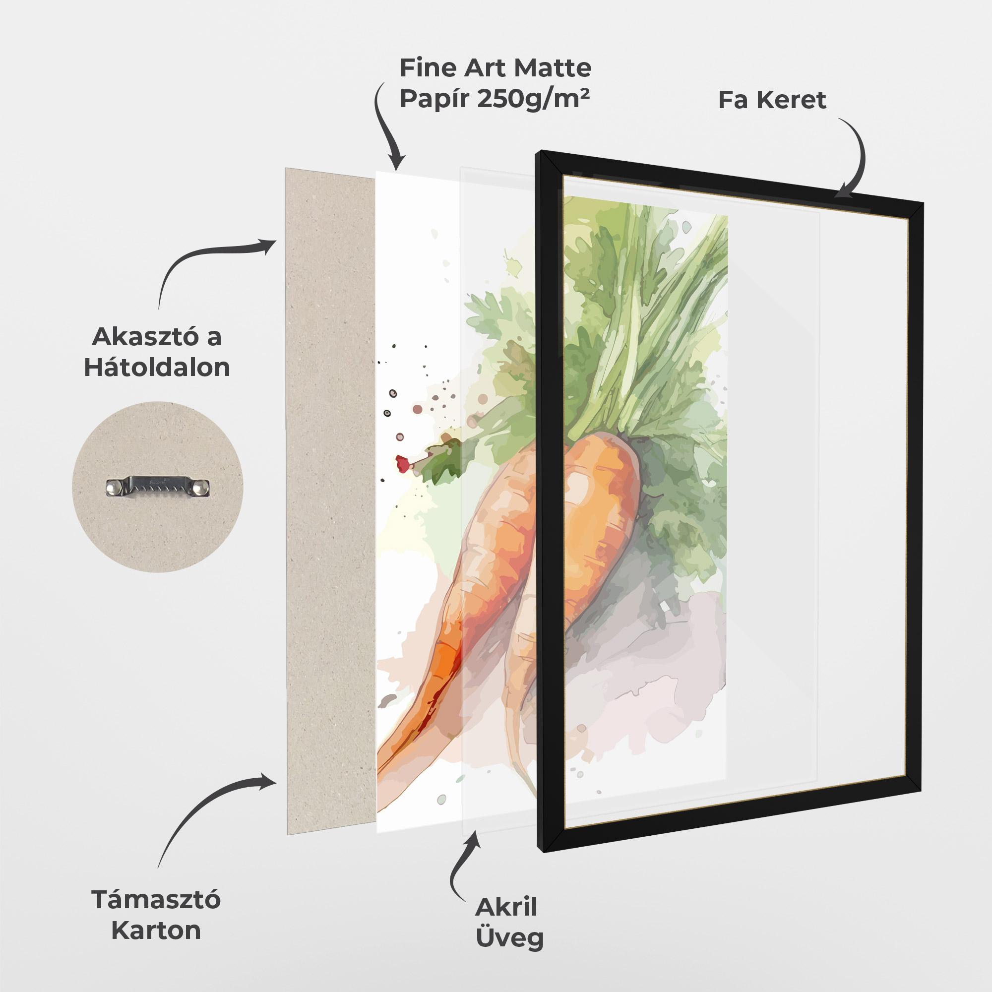 Keretezett Poszter Carrot Watercolor mockup 1