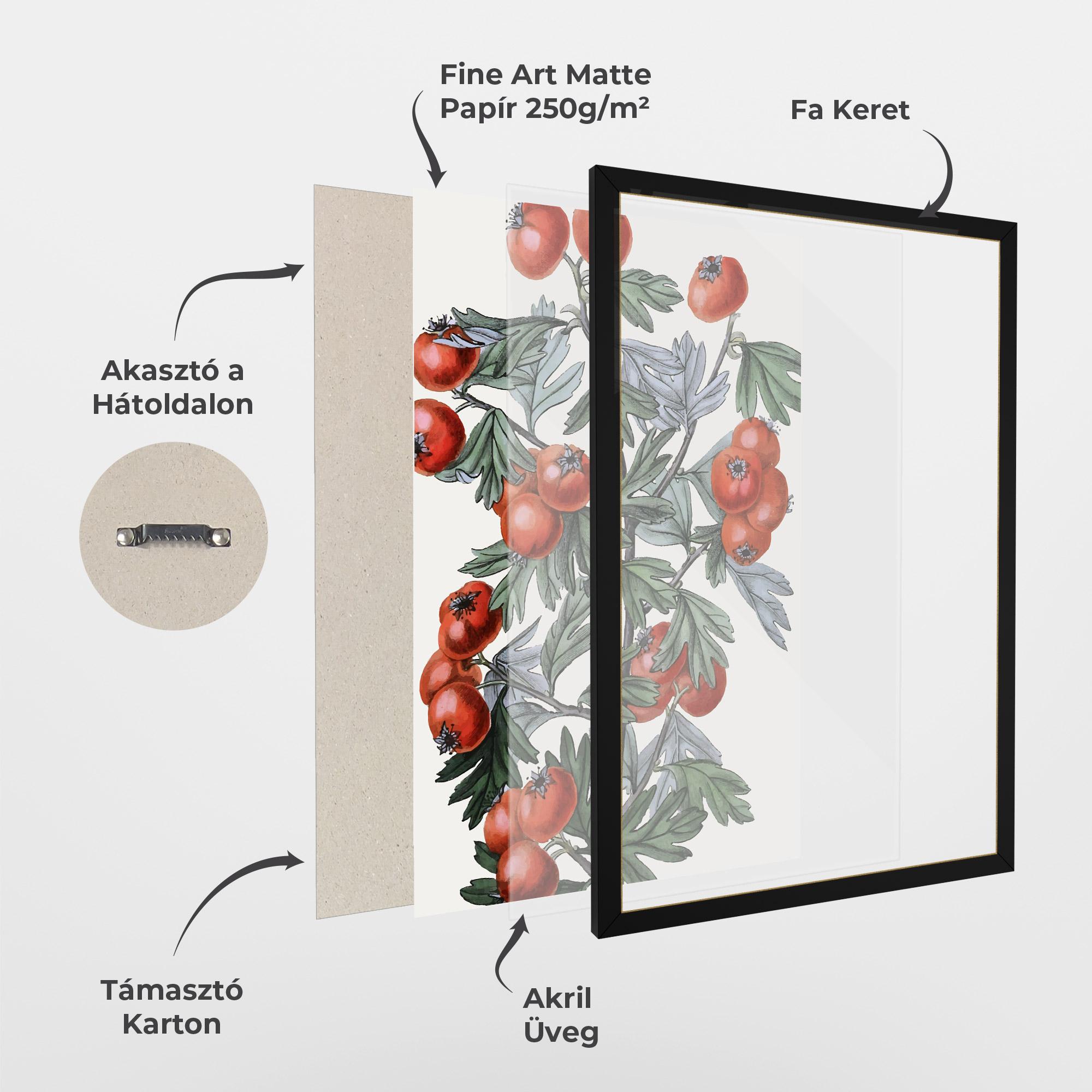 Keretezett Poszter Cherry Drawing mockup 1