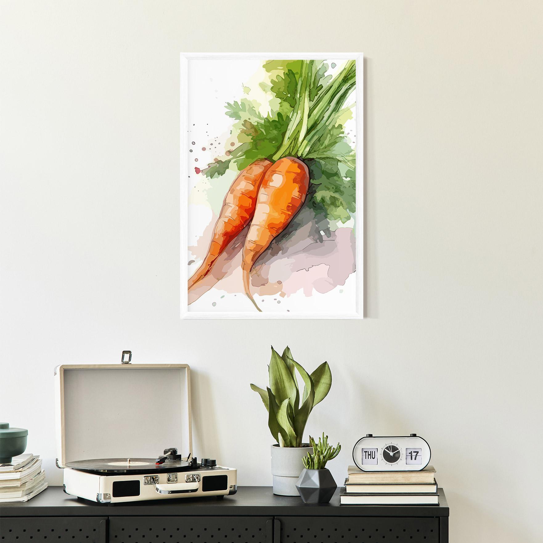 Keretezett Poszter Carrot Watercolor mockup 2