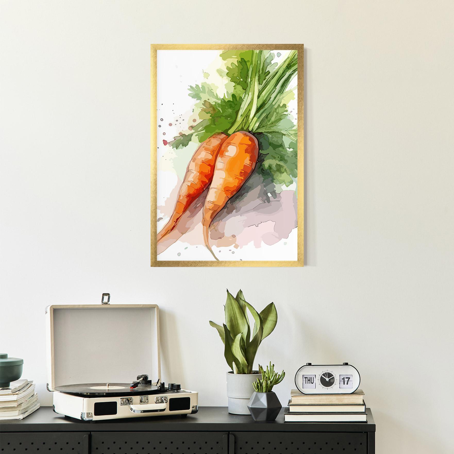 Keretezett Poszter Carrot Watercolor mockup 2