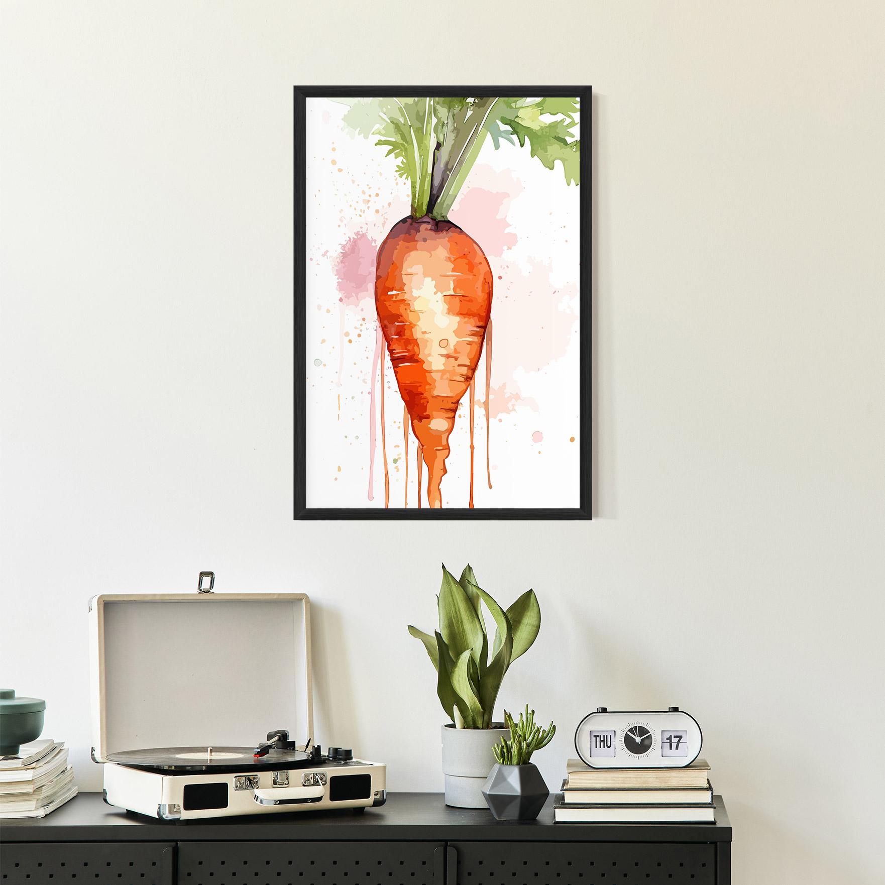 Keretezett Poszter Watercolor Carrot mockup 2