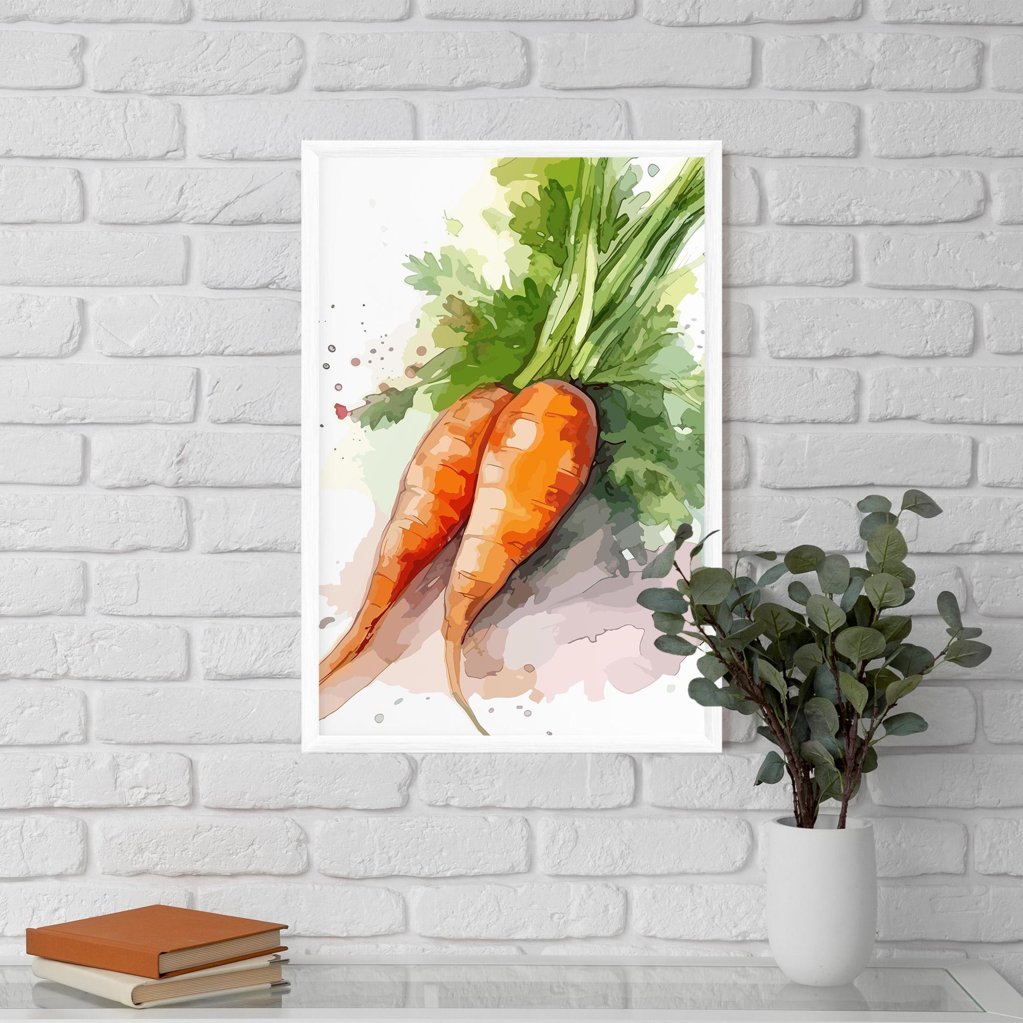 Keretezett Poszter Carrot Watercolor mockup 5