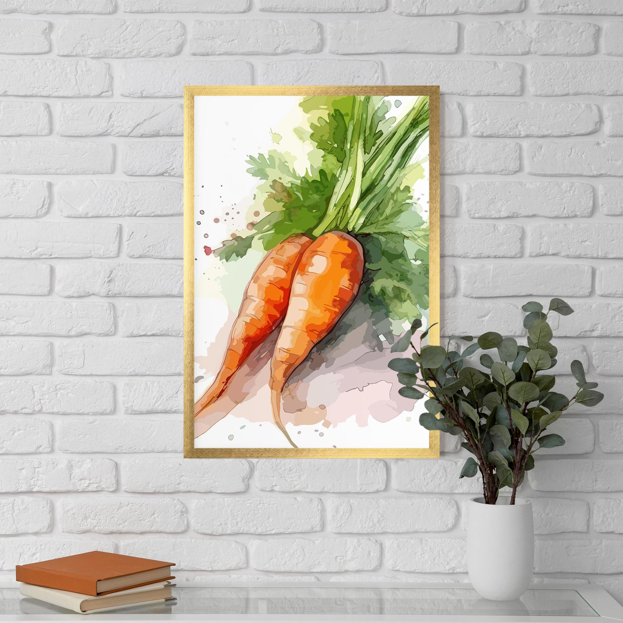 Keretezett Poszter Carrot Watercolor mockup 5