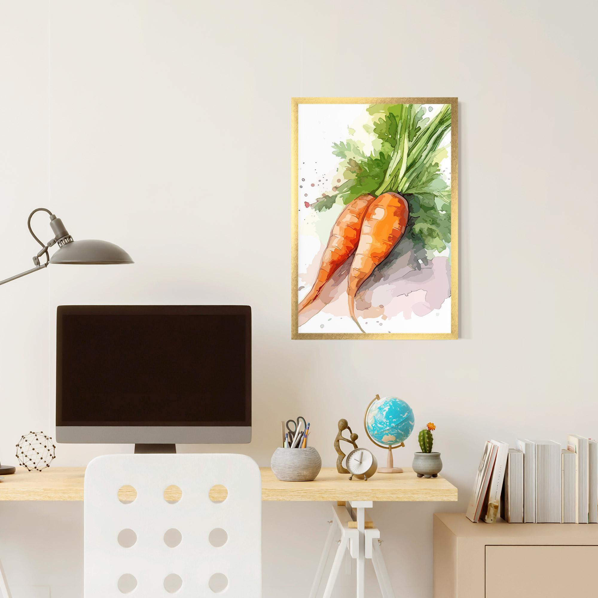 Keretezett Poszter Carrot Watercolor mockup 6
