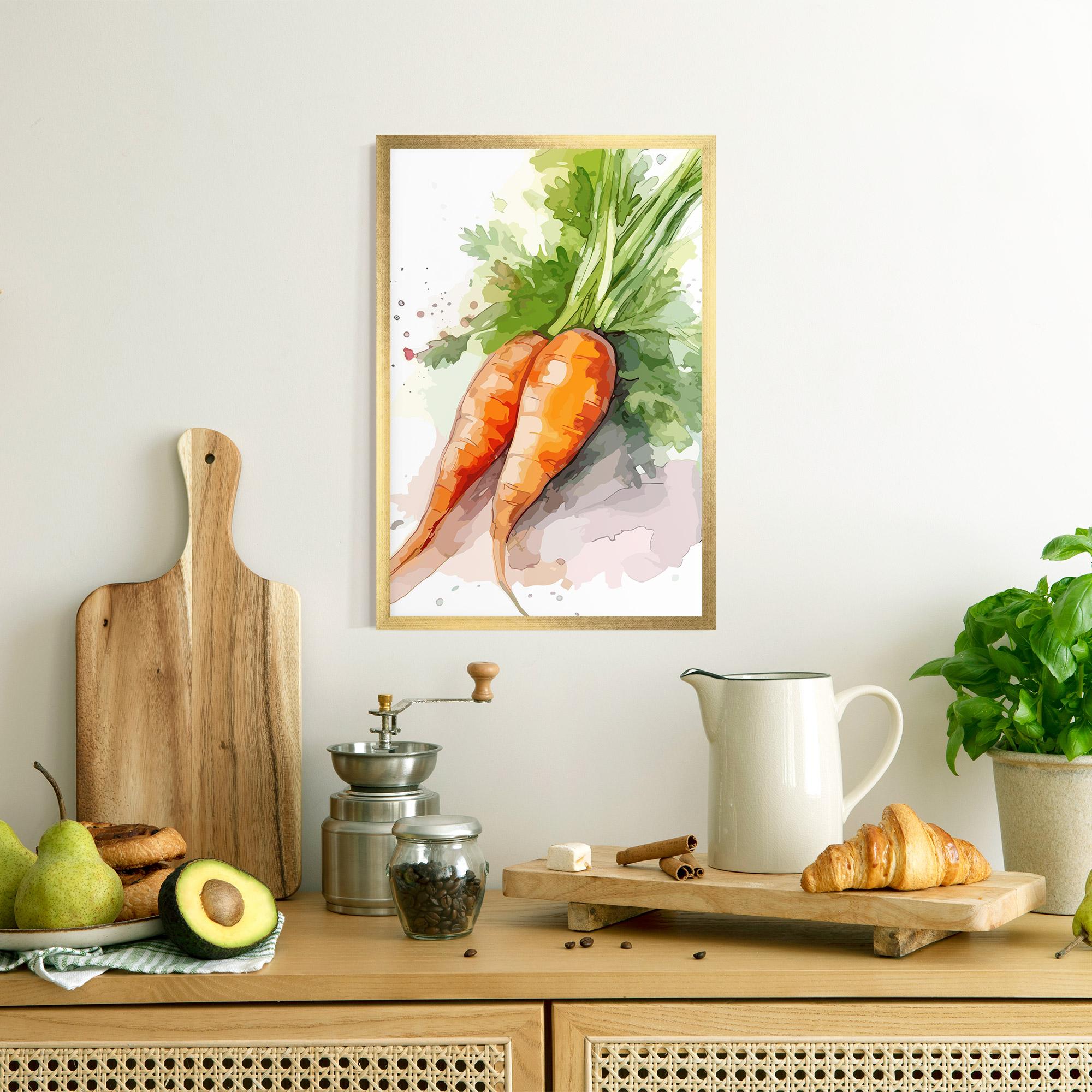 Keretezett Poszter Carrot Watercolor mockup 8