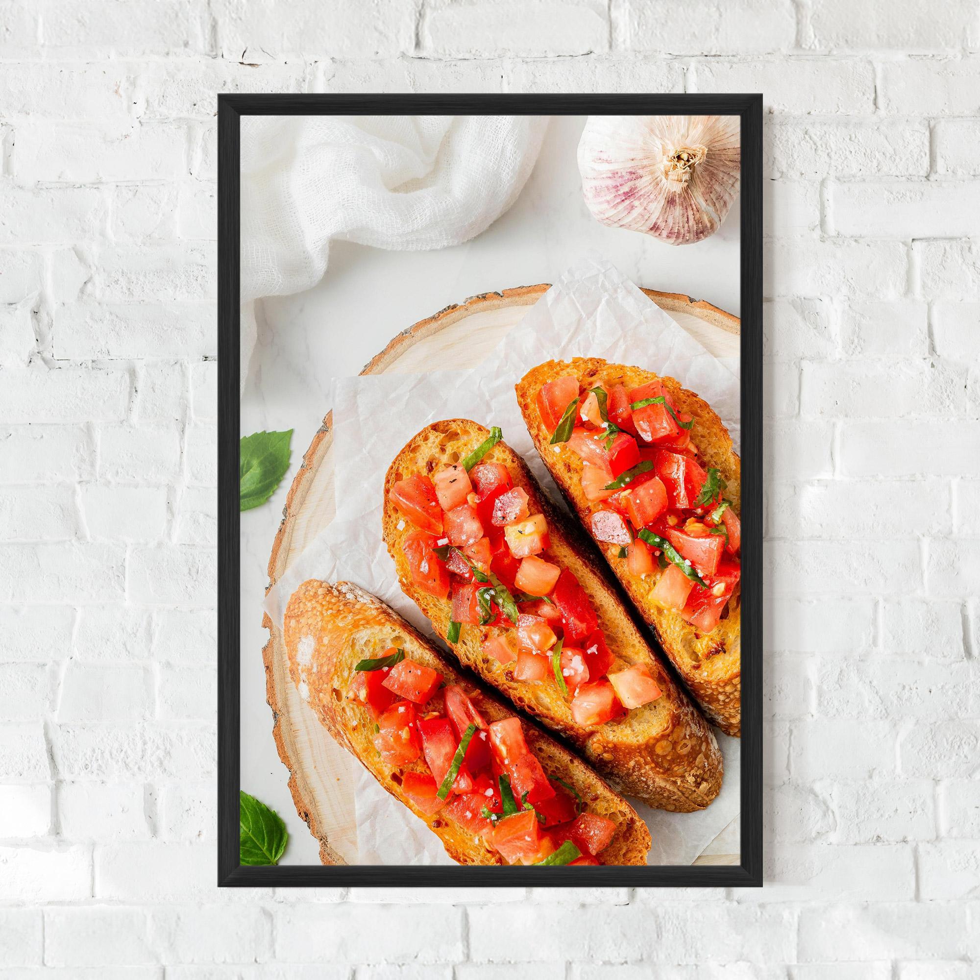 Keretezett Poszter Tomatoes On Bread mockup 0