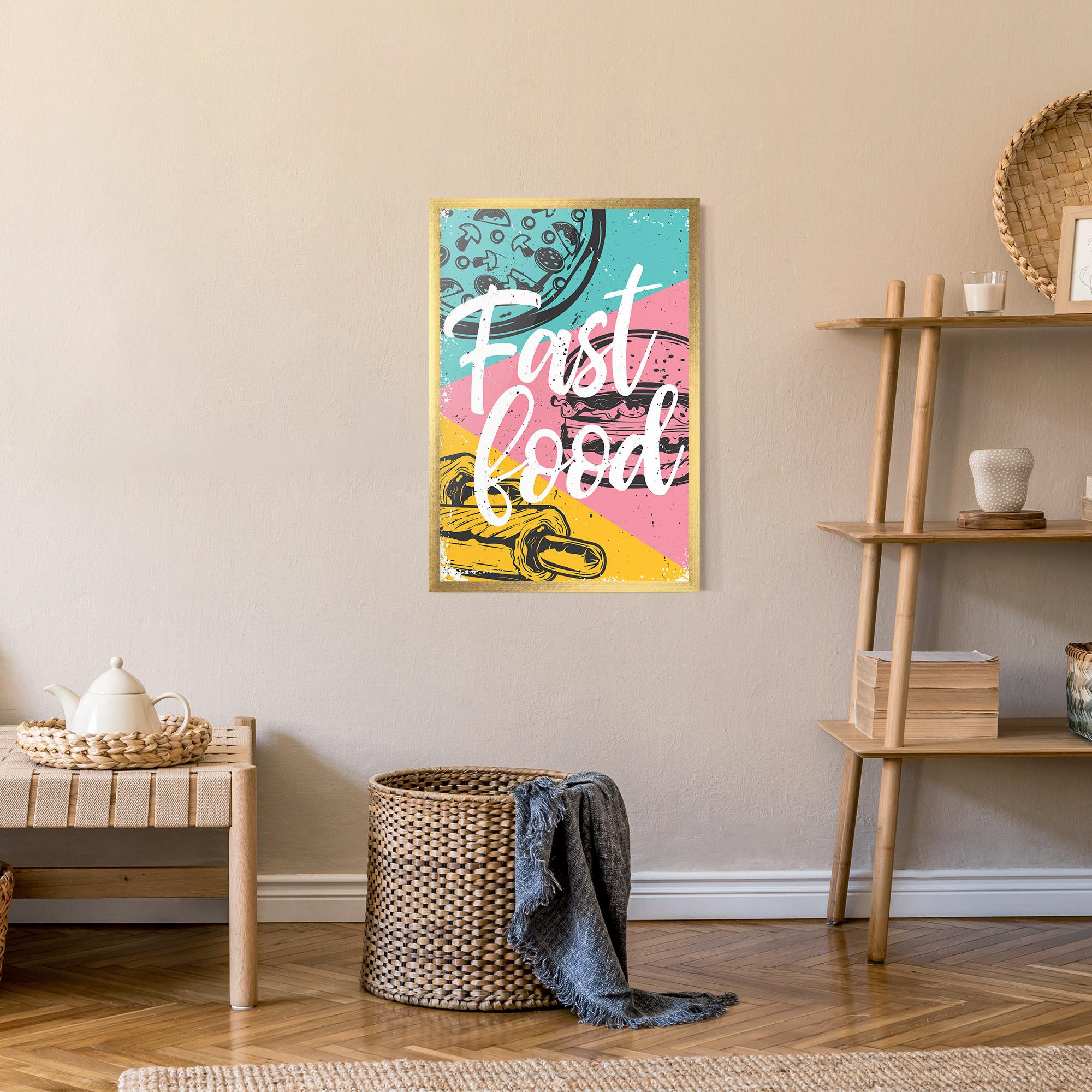 Keretezett Poszter Fast Food Pink mockup 9