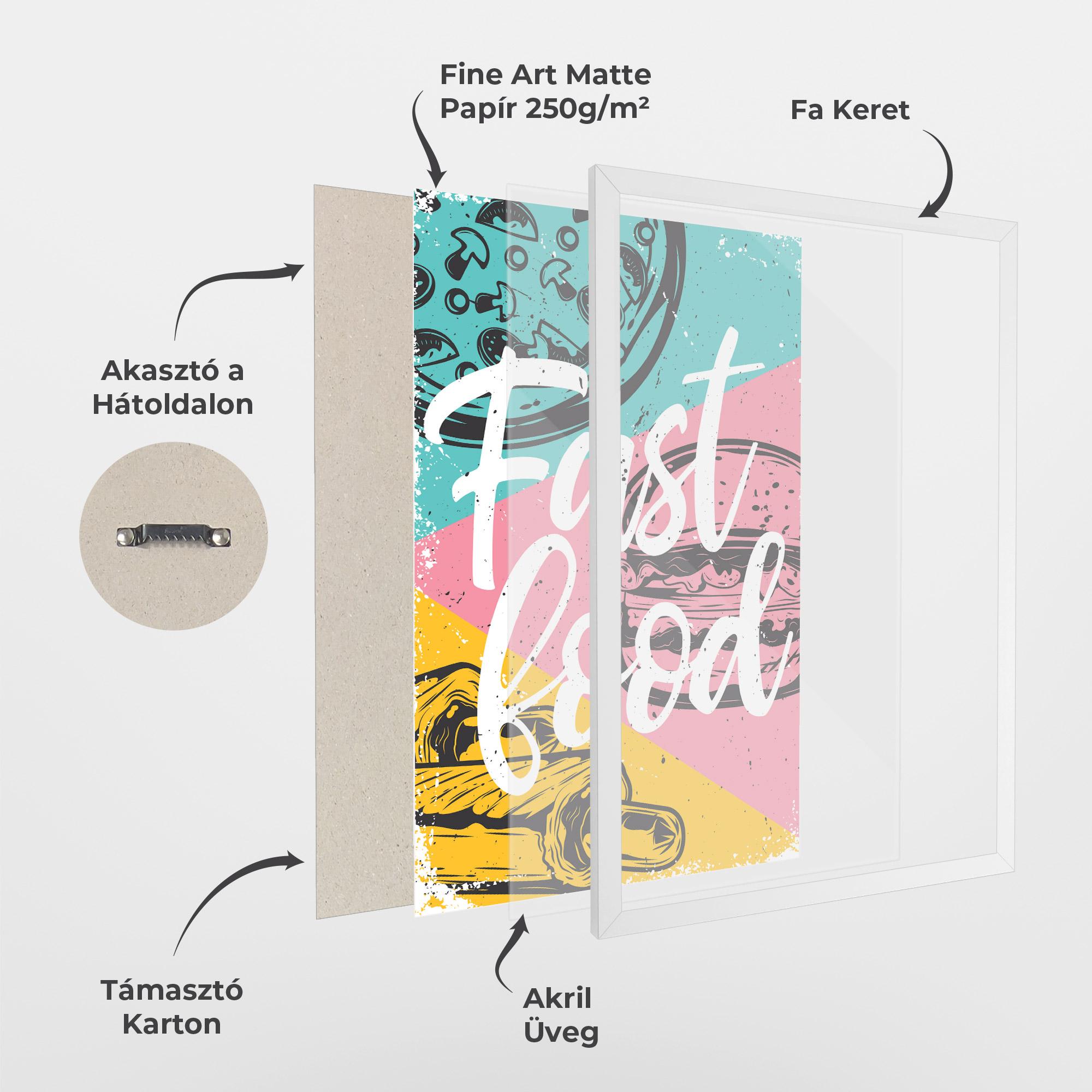 Keretezett Poszter Fast Food Pink mockup 1