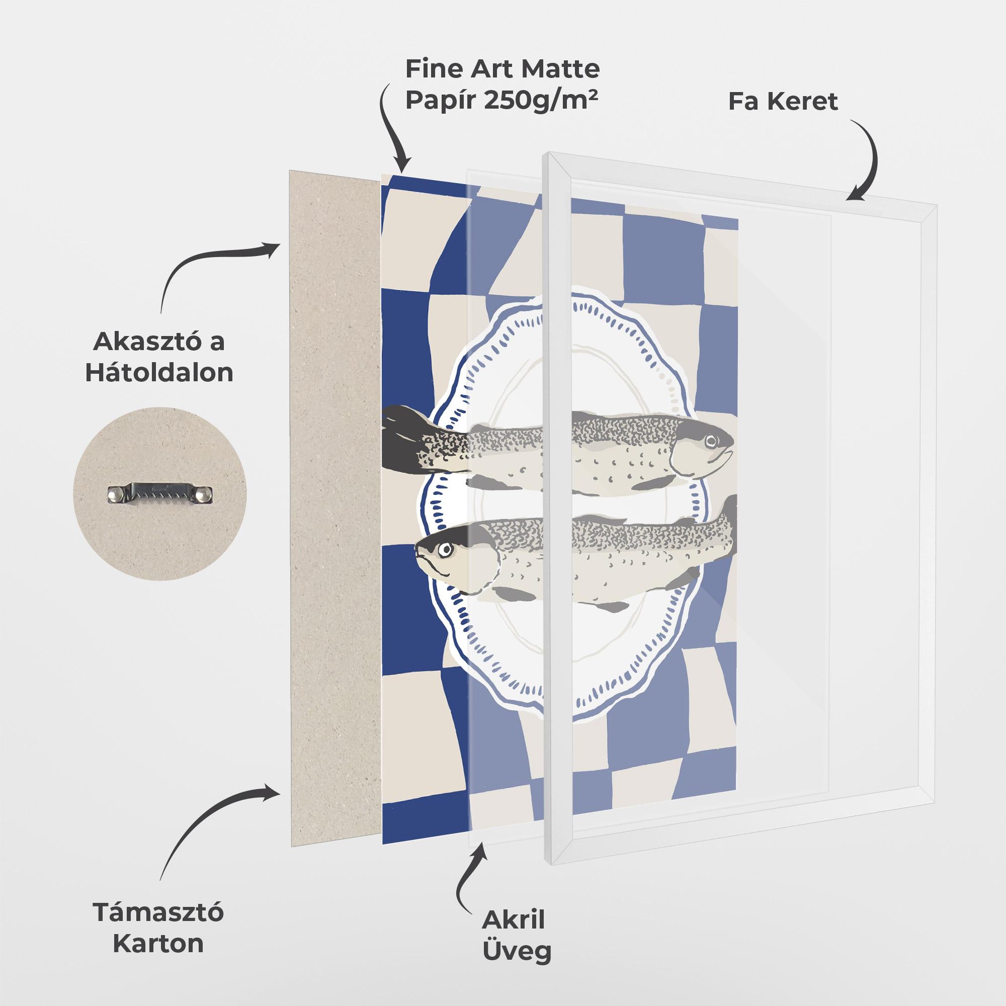 Keretezett Poszter Food Fish mockup 1