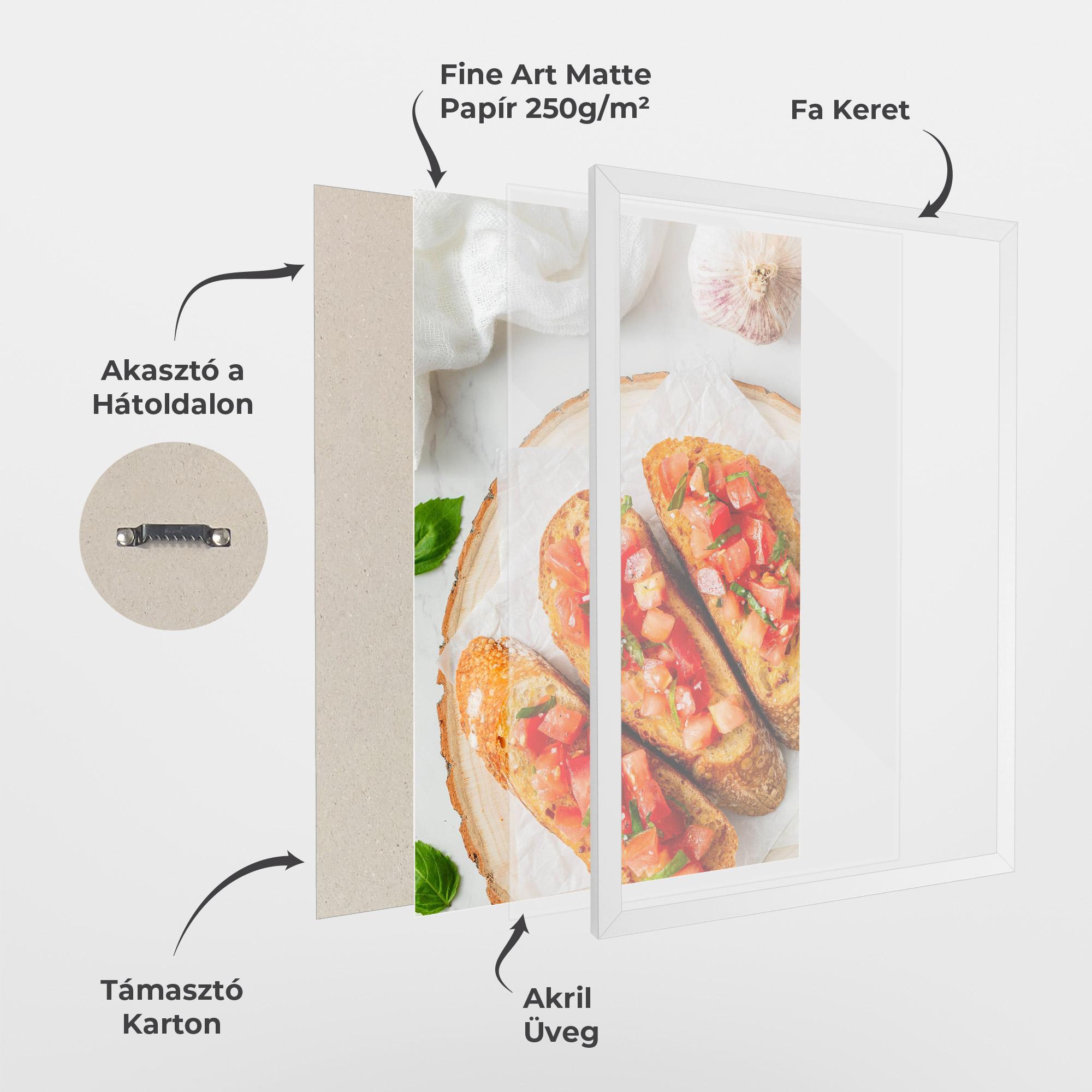 Keretezett Poszter Tomatoes On Bread mockup 1