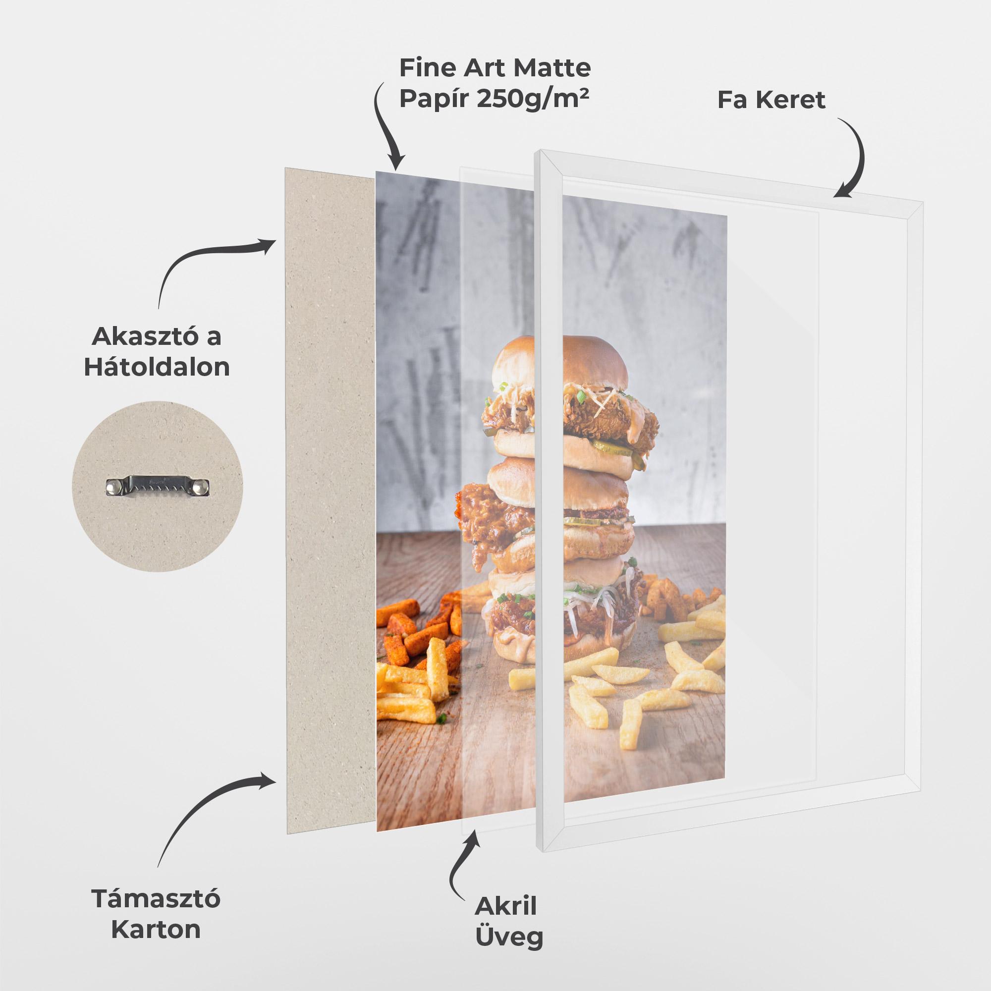 Keretezett Poszter Triple Hamburger mockup 1