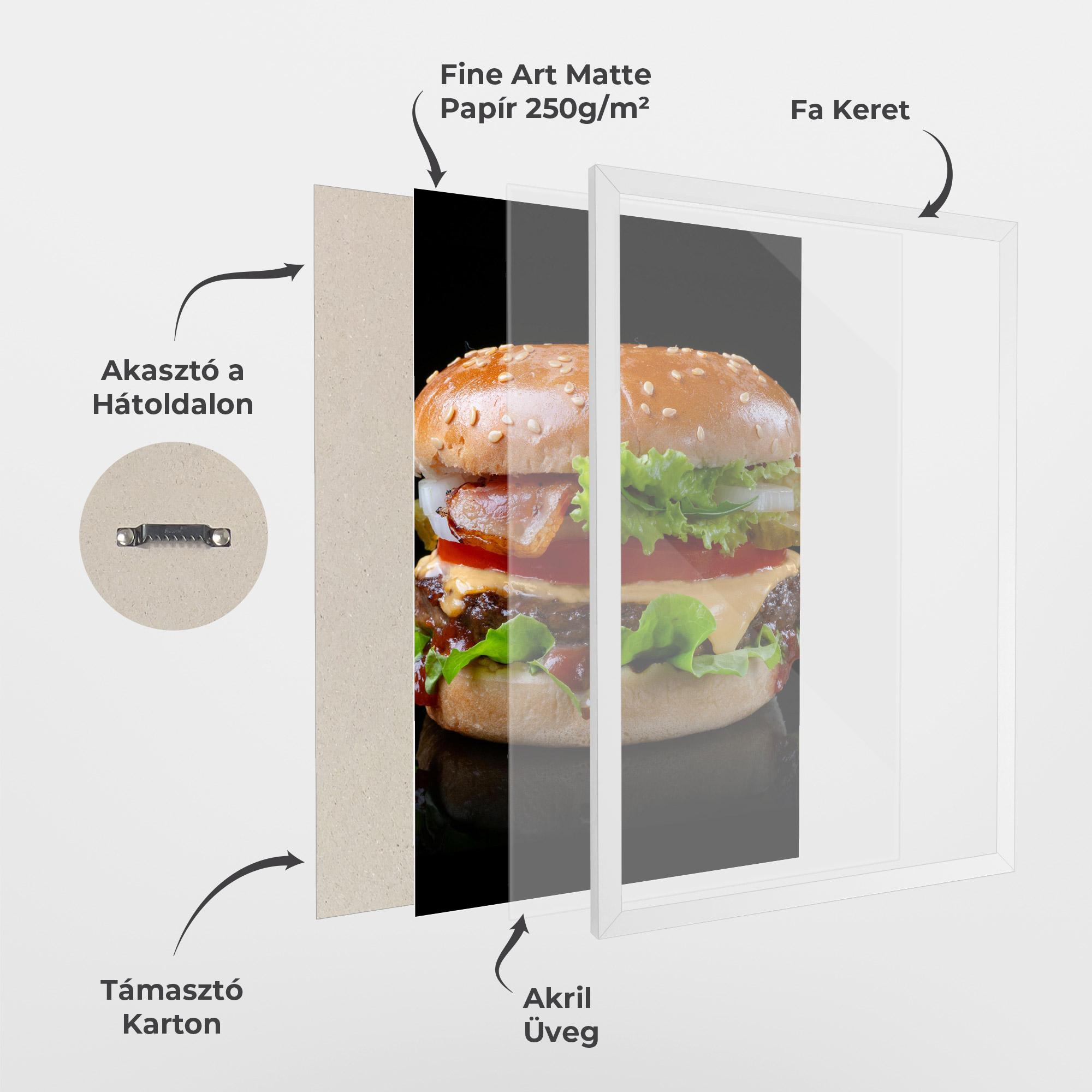 Keretezett Poszter Yumm Hamburger mockup 1