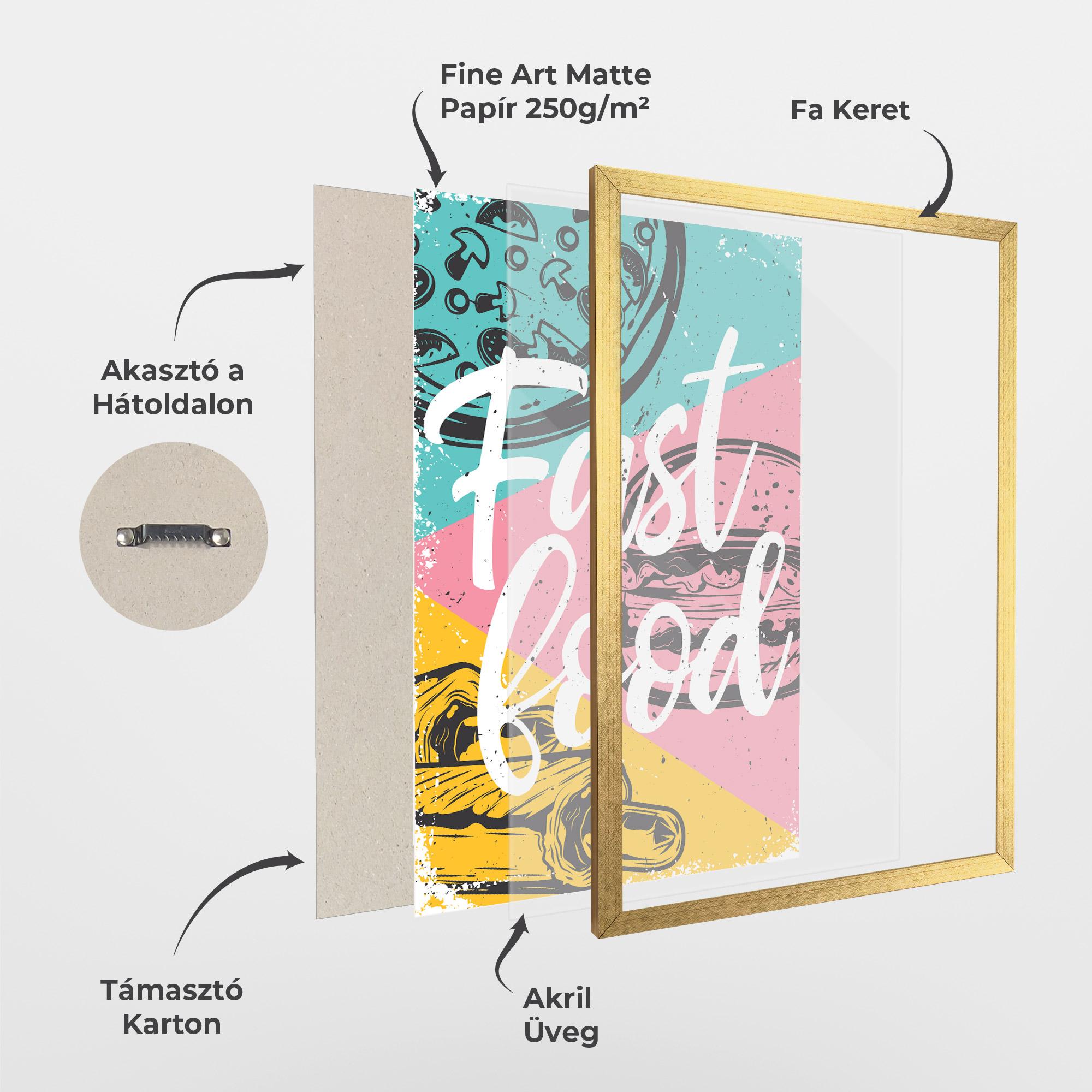 Keretezett Poszter Fast Food Pink mockup 1