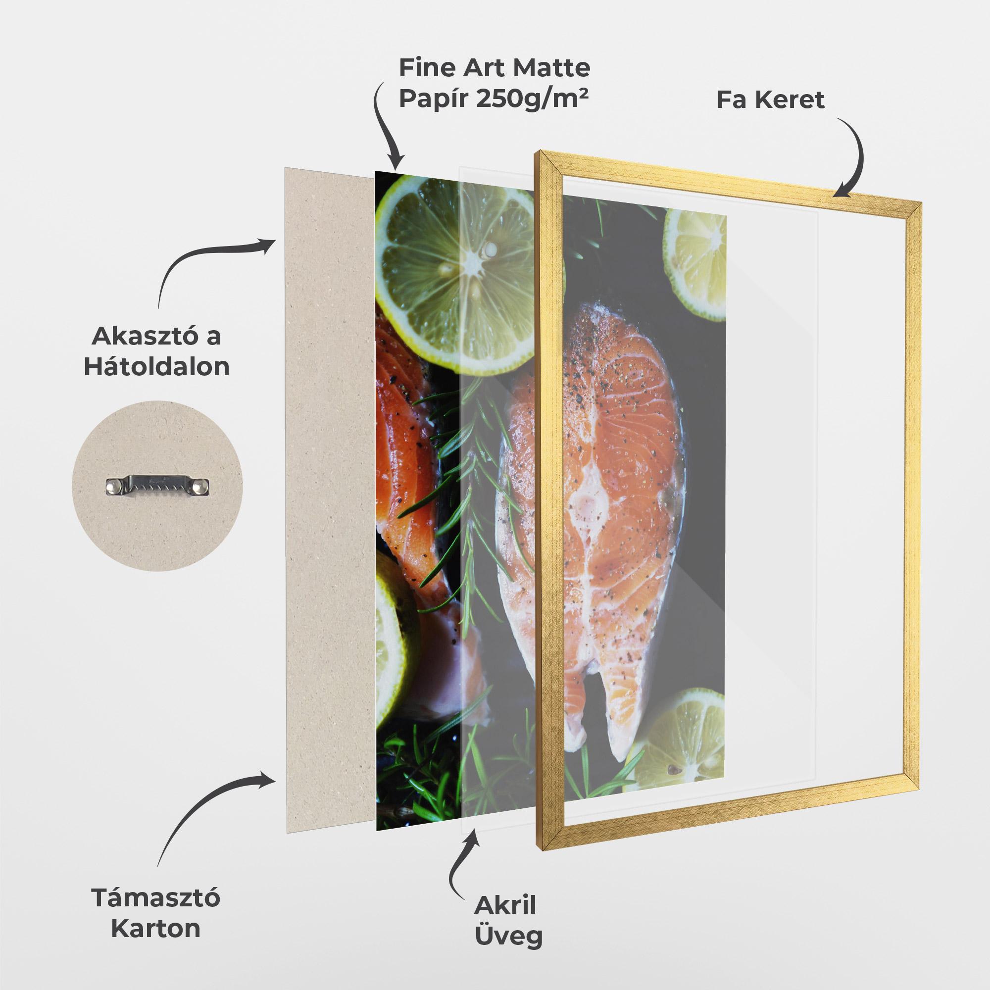 Keretezett Poszter Fish With Lemons mockup 1