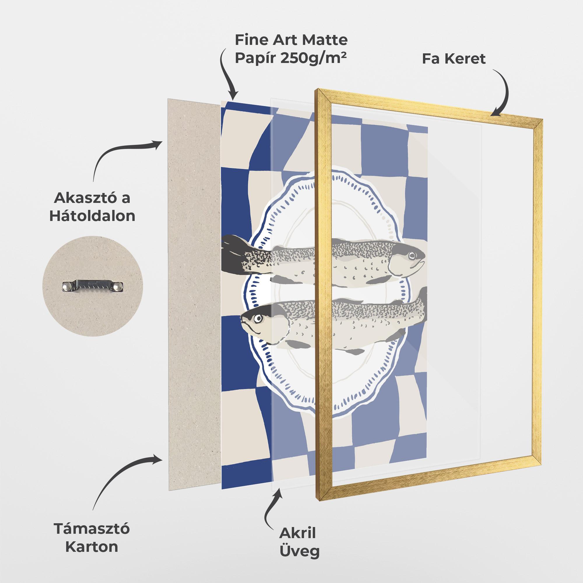 Keretezett Poszter Food Fish mockup 1