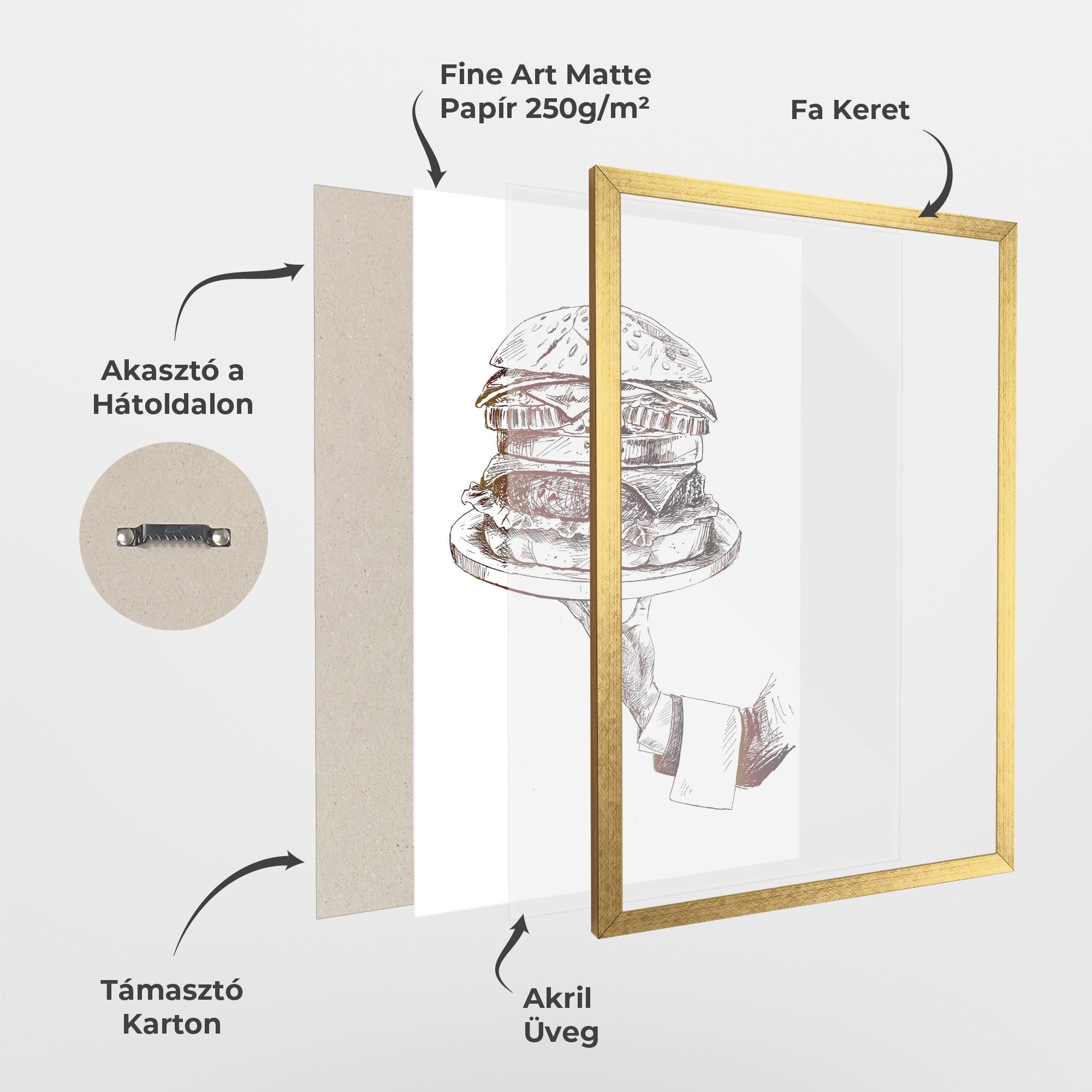 Keretezett Poszter Holding Hamburger mockup 1