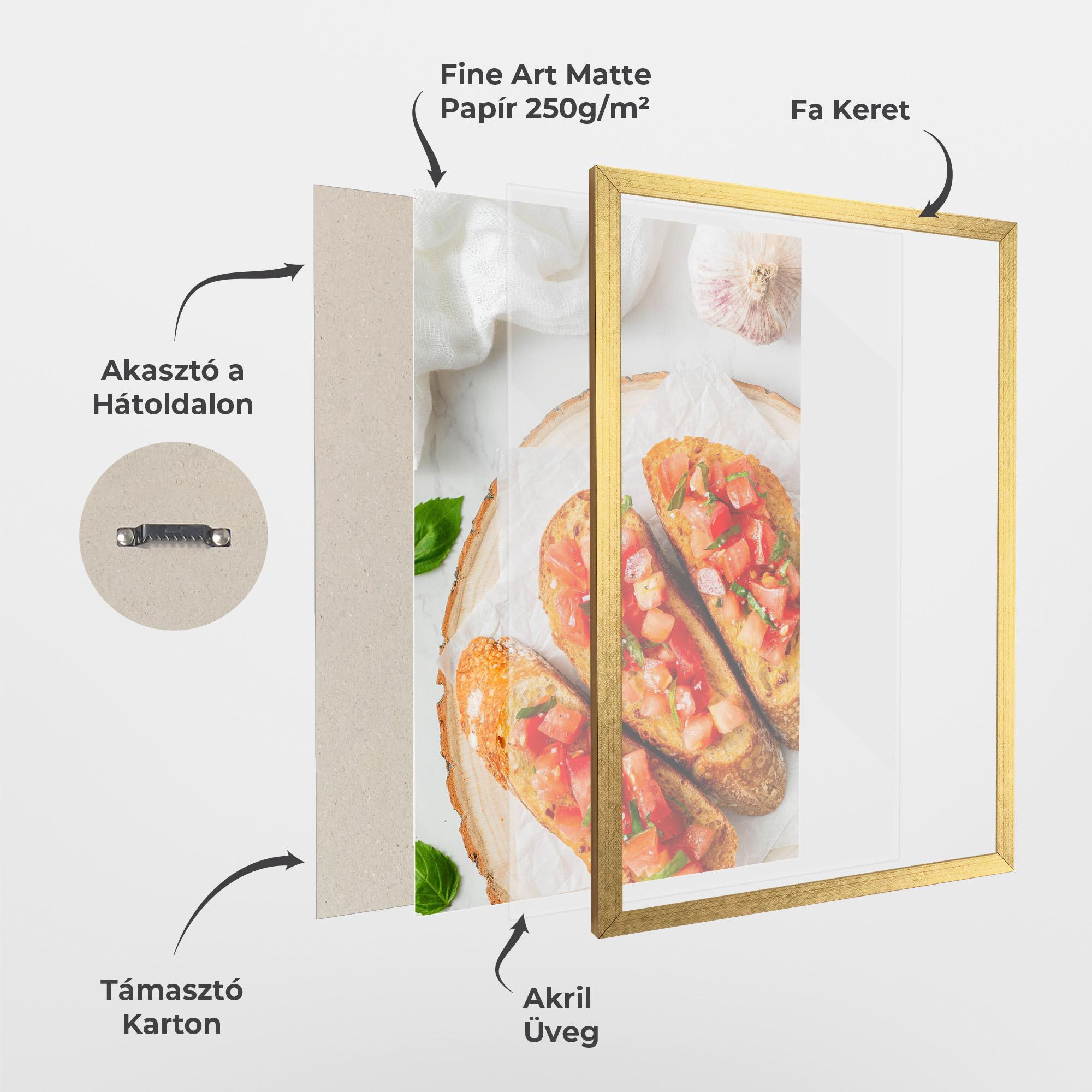 Keretezett Poszter Tomatoes On Bread mockup 1