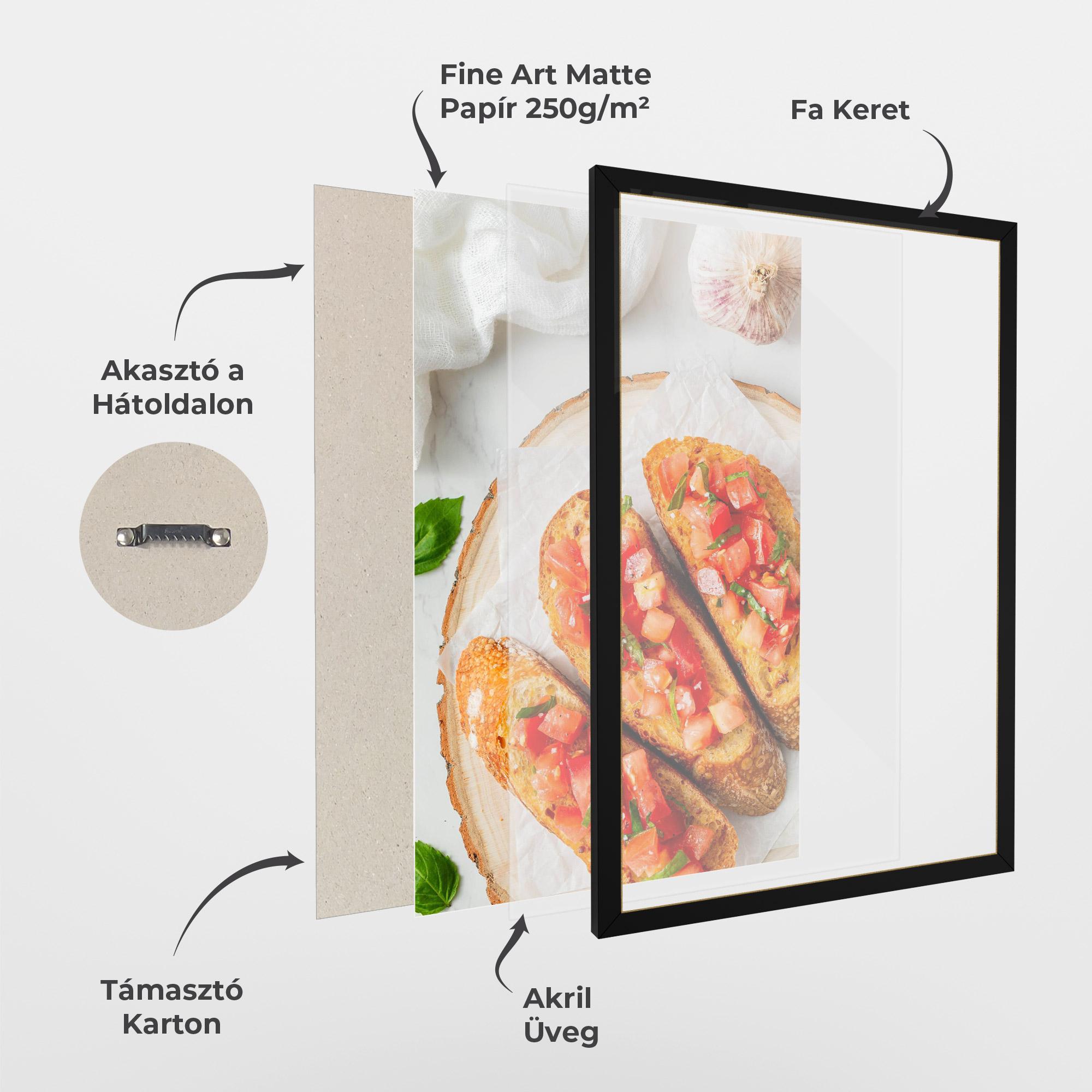 Keretezett Poszter Tomatoes On Bread mockup 1
