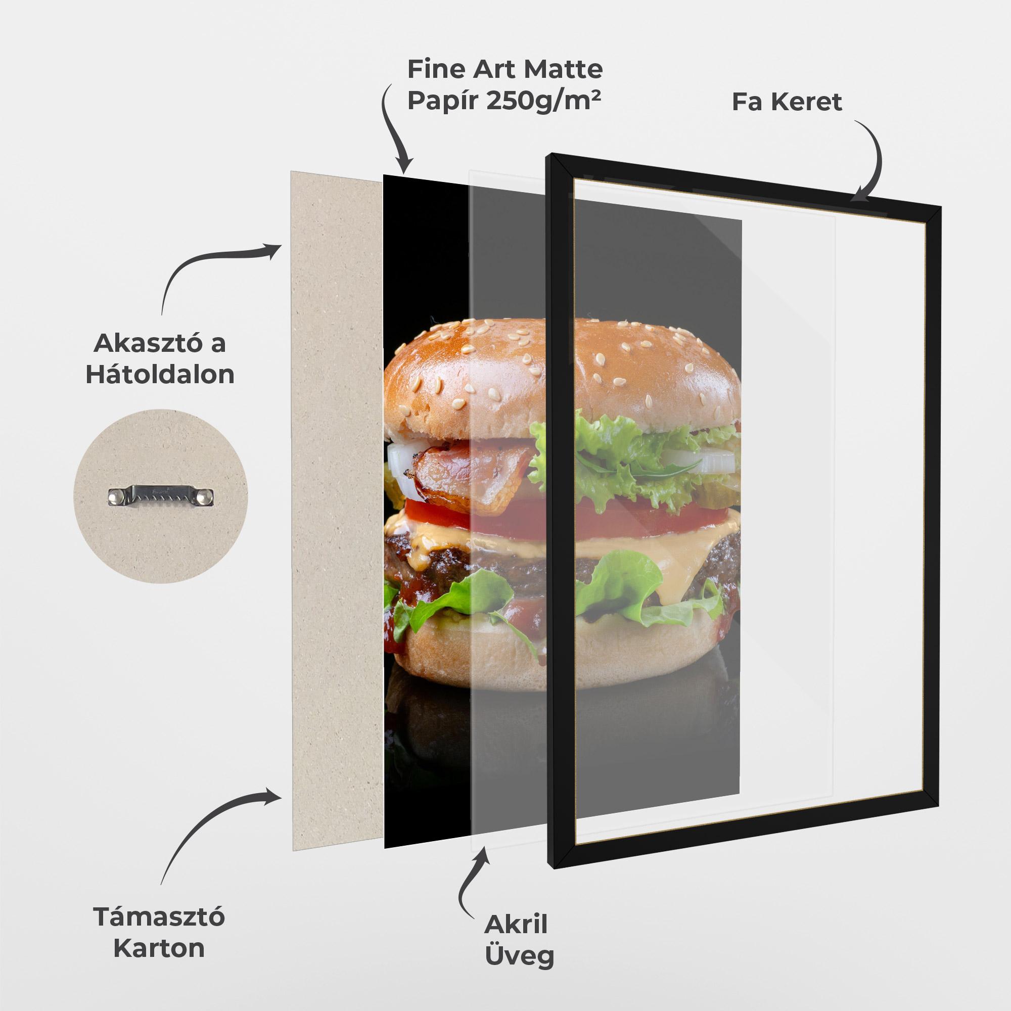 Keretezett Poszter Yumm Hamburger mockup 1