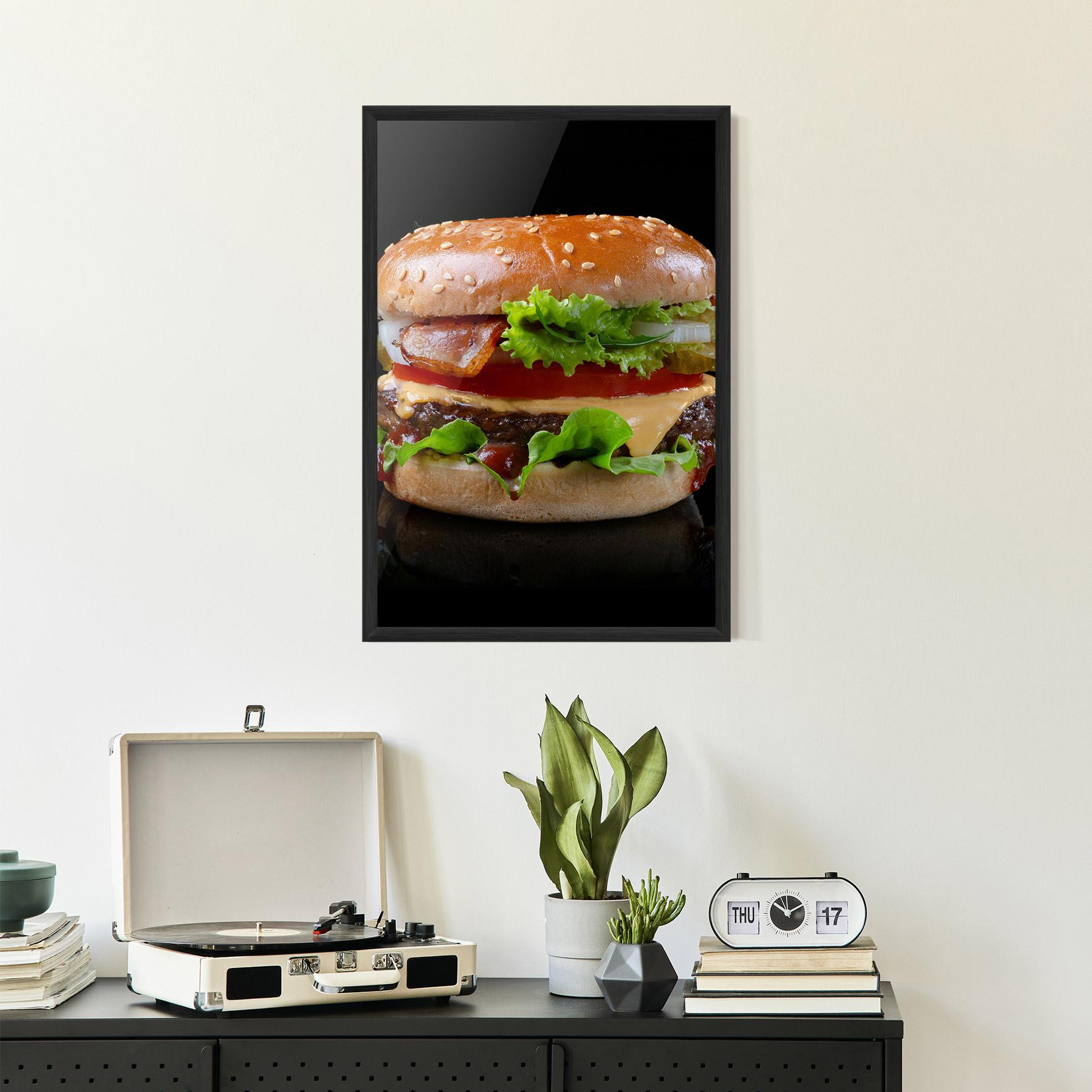 Keretezett Poszter Yumm Hamburger mockup 2